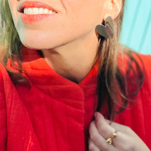 PANTRUCHE Boucles d'oreilles CŒUR boucles dorées en acier inoxydable