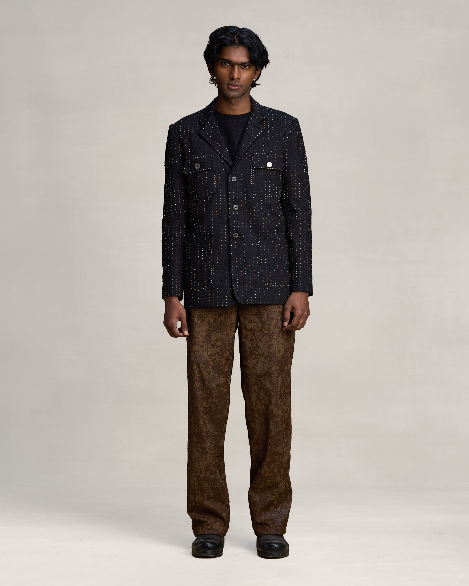 COUNTRYMADE Jackets HICKORY IN CHROME BLAZER blazer denim brodé