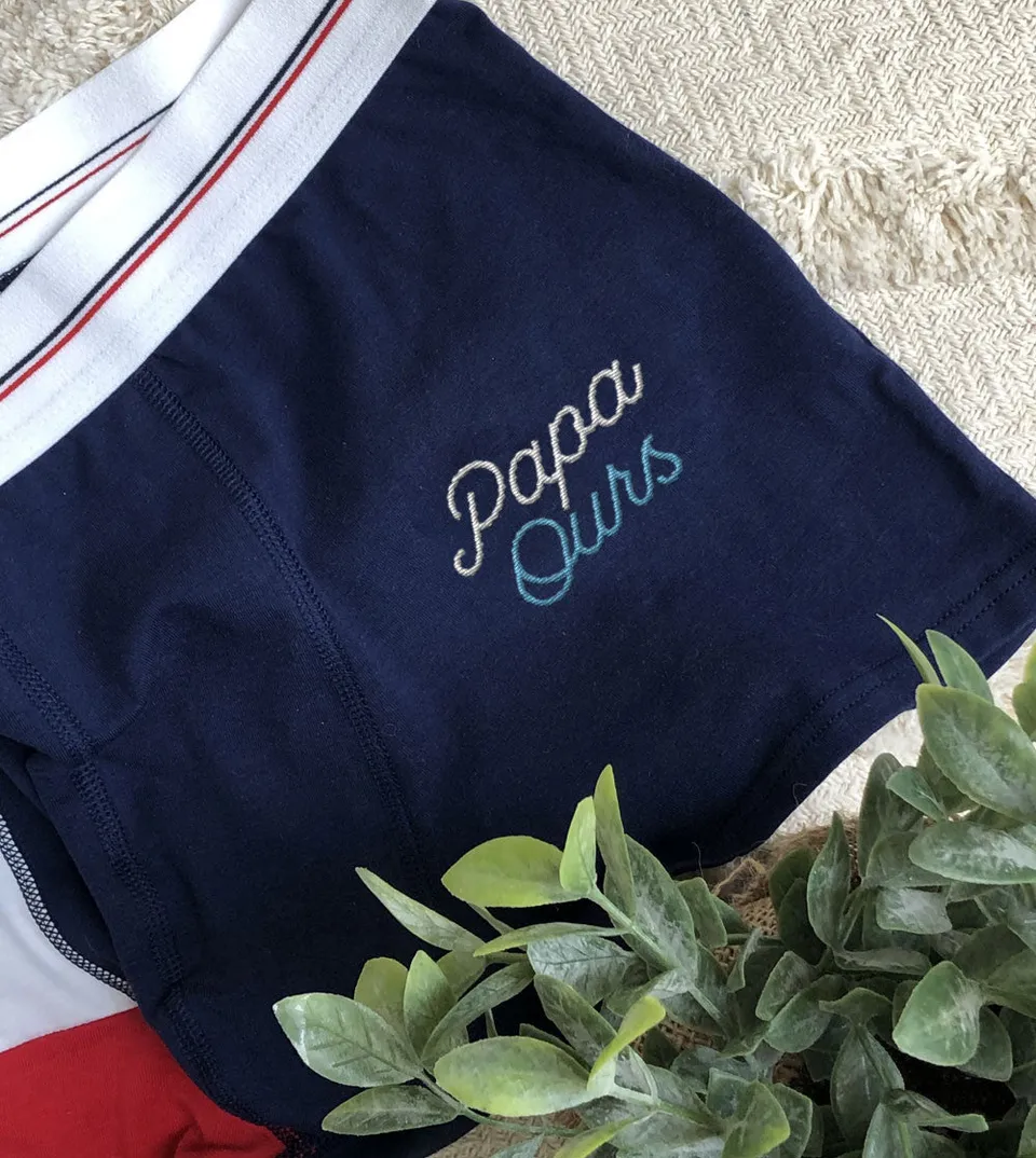 Juste Un T-shirt Boxers Boxer Brodé Papa Ours boxer homme famille
