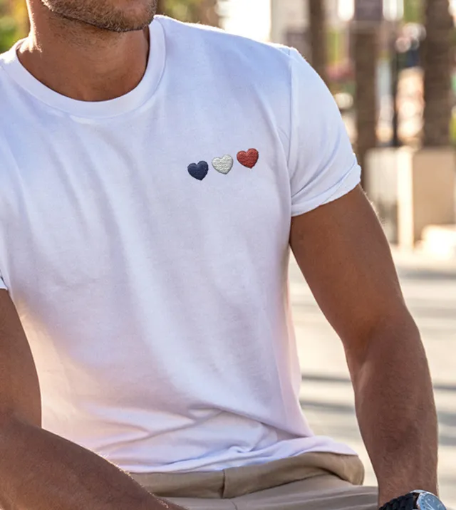 Juste Un T-shirt T-shirts Brodés Coeur France t-shirt brodé
