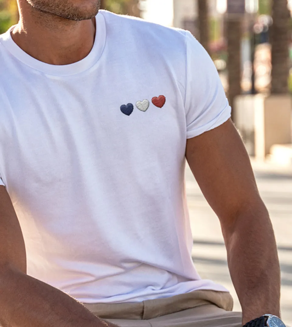 Juste Un T-shirt T-shirts Brodés Coeur France t-shirt brodé