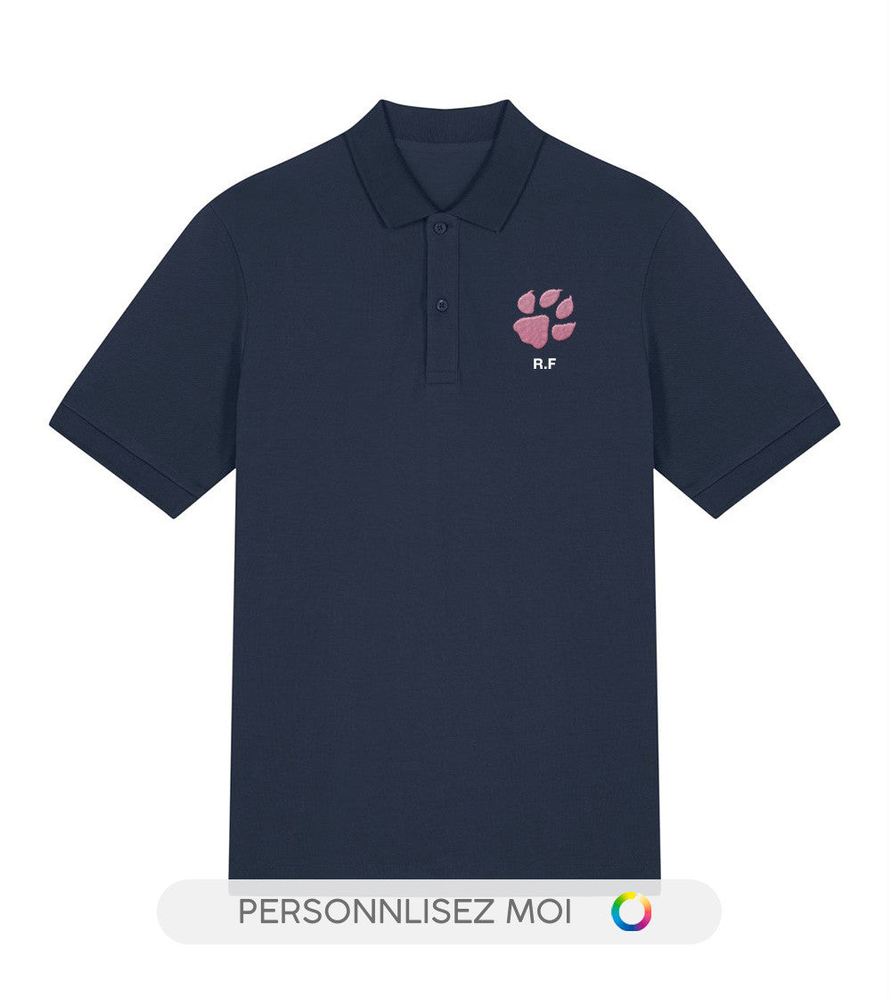 Juste Un T-shirt Personnalisation All Pink polo brodé bleu marine initiales personnalisées