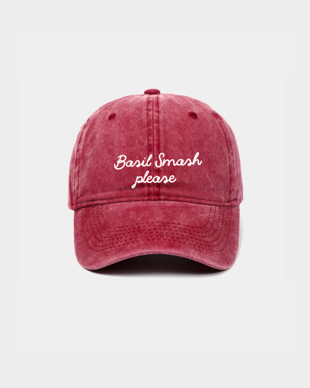 Juste Un T-shirt Casquettes Basil Smash casquette brodée rouge vintage coton