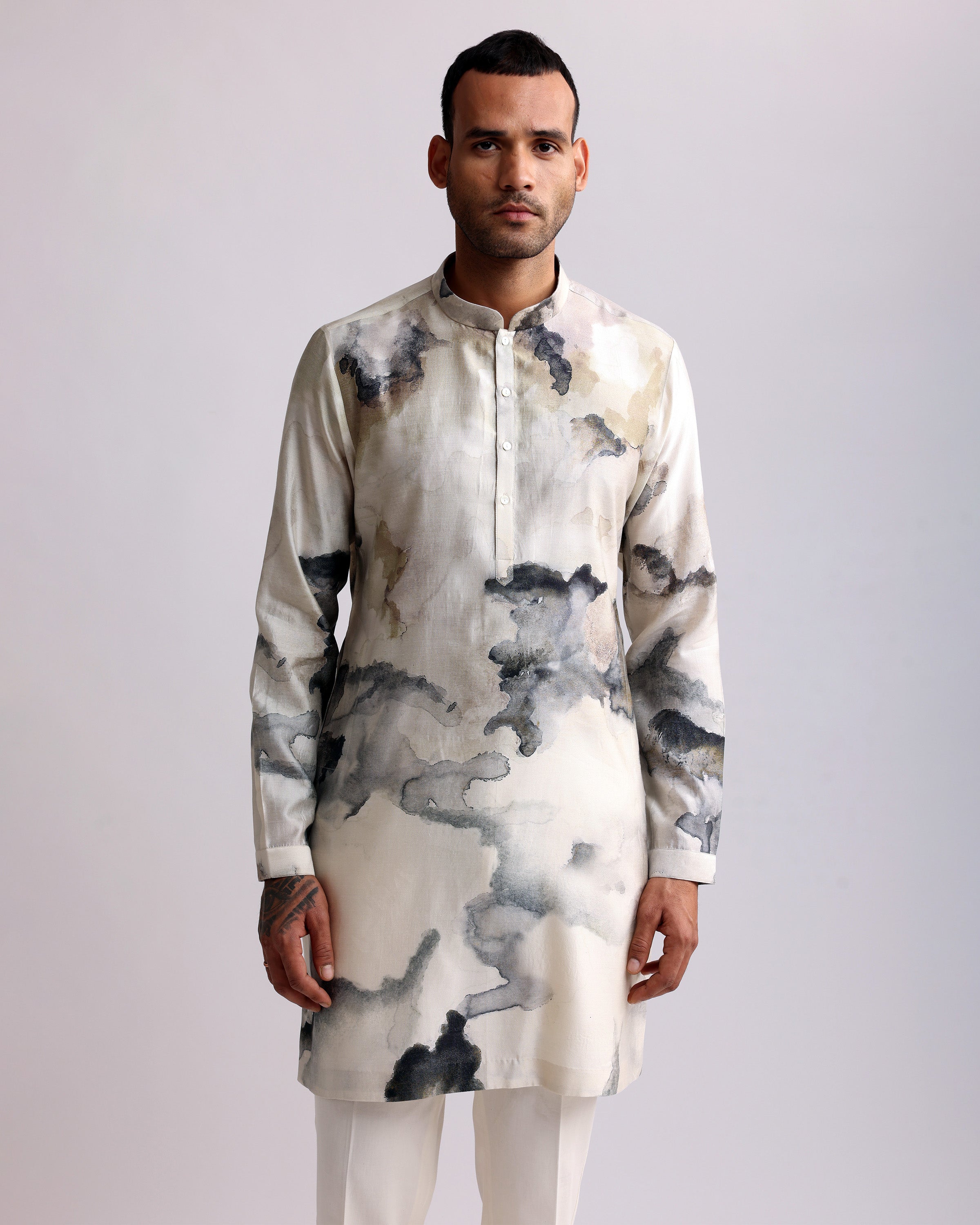 COUNTRYMADE Kurtas CHROMITE PRINTED KURTA kurta imprimé en soie