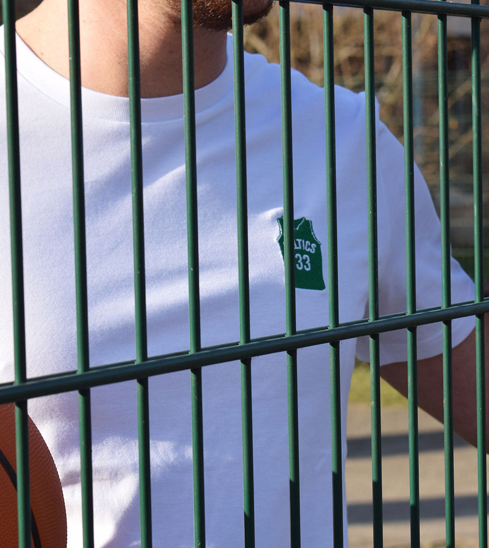 Juste Un T-shirt T-shirts Brodés Boston Celtics t-shirt blanc brodé