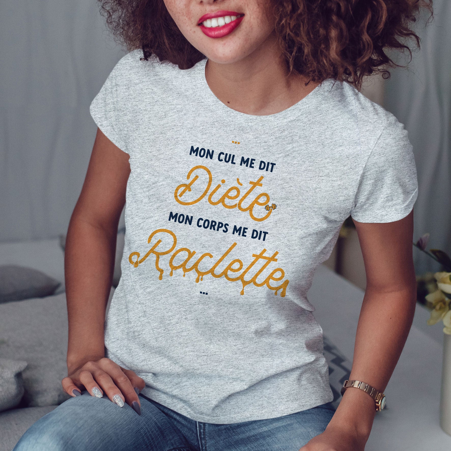 Juste Un T-shirt T-shirts Imprimés Mon corps me dit Raclette T-shirt