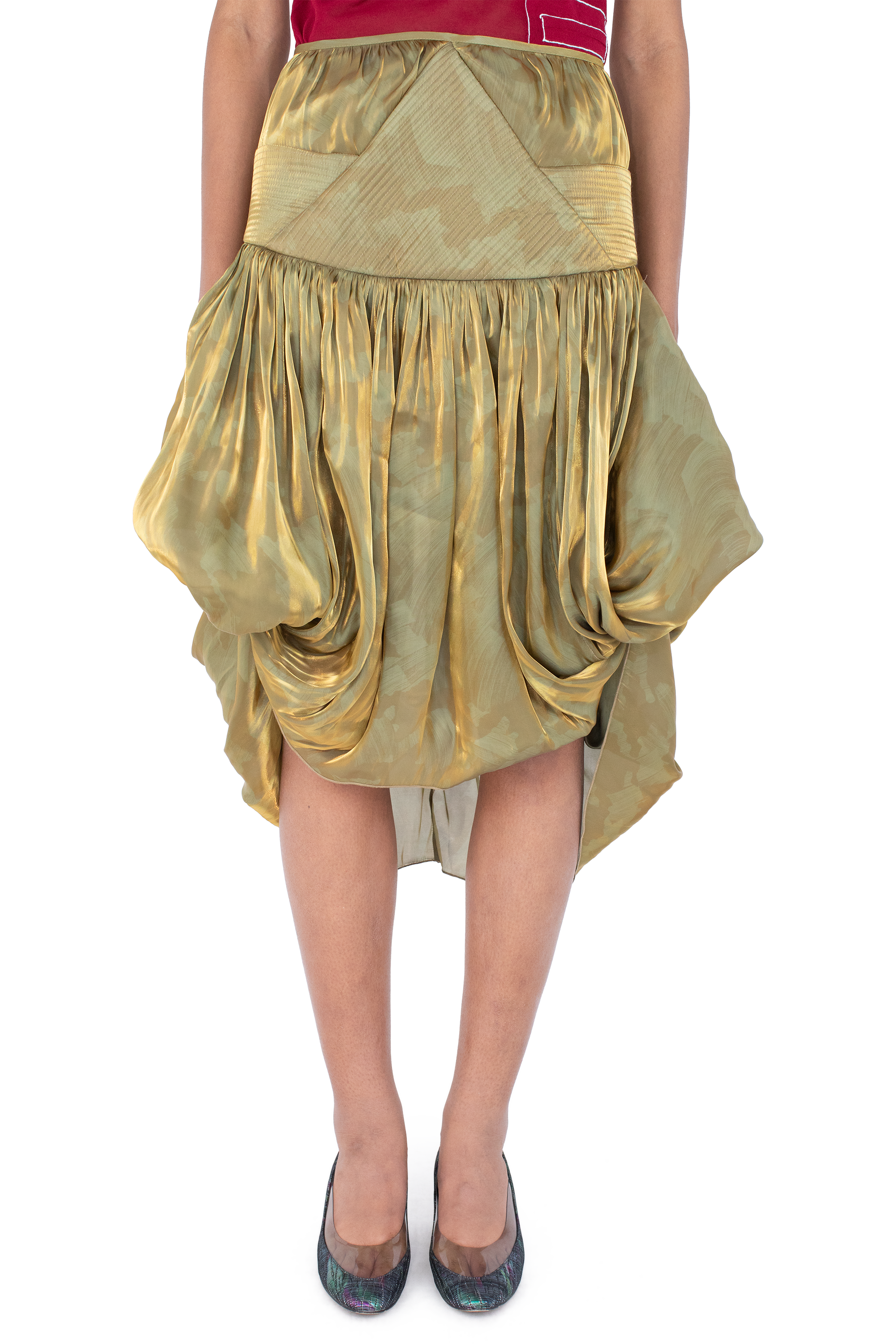 Kiko Kostadinov Bottoms TAWNY Mid-Lenght Skirt jupe Gold Brush