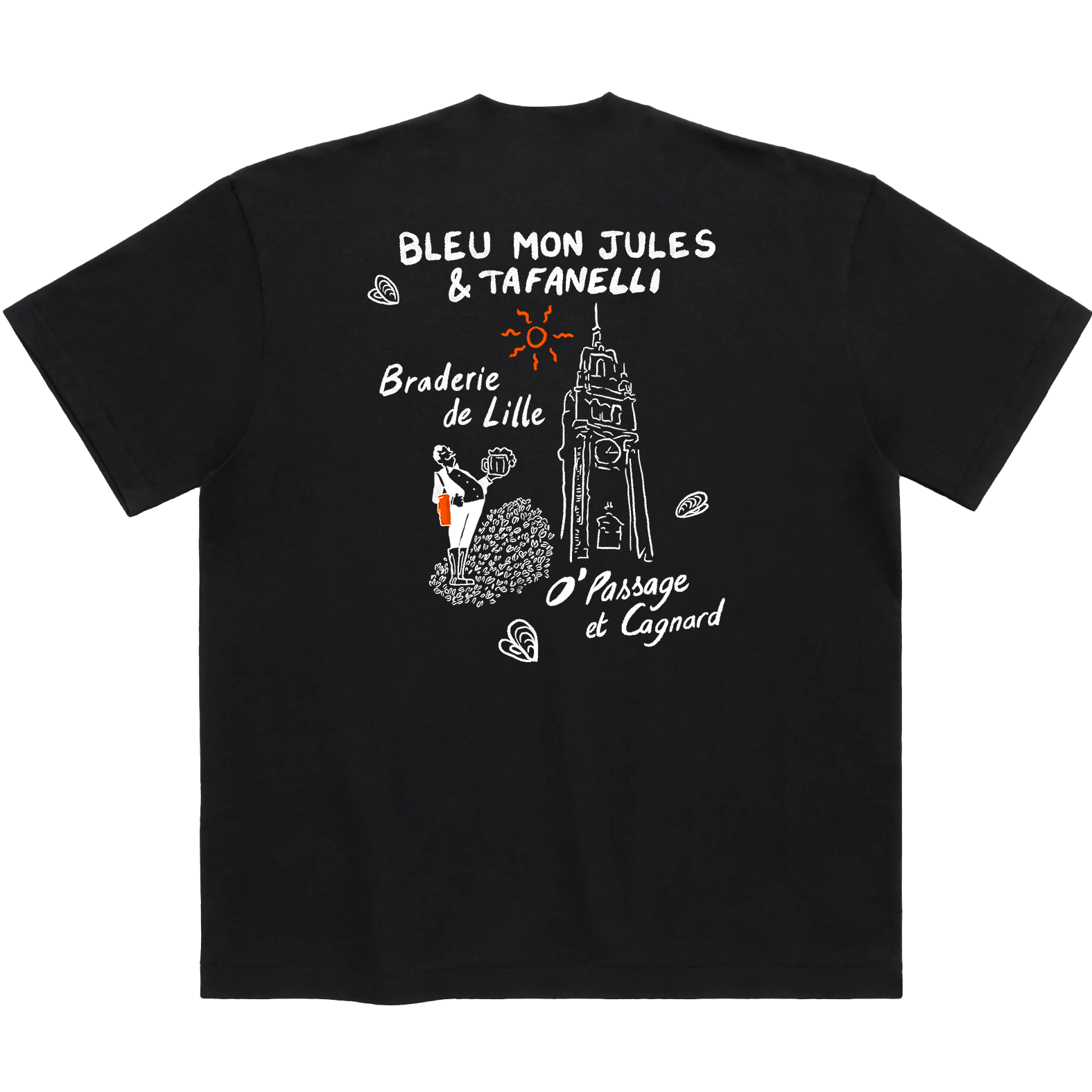 TAFANELLI T-Shirts LE BRADEUR t-shirt noir Braderie de Lille