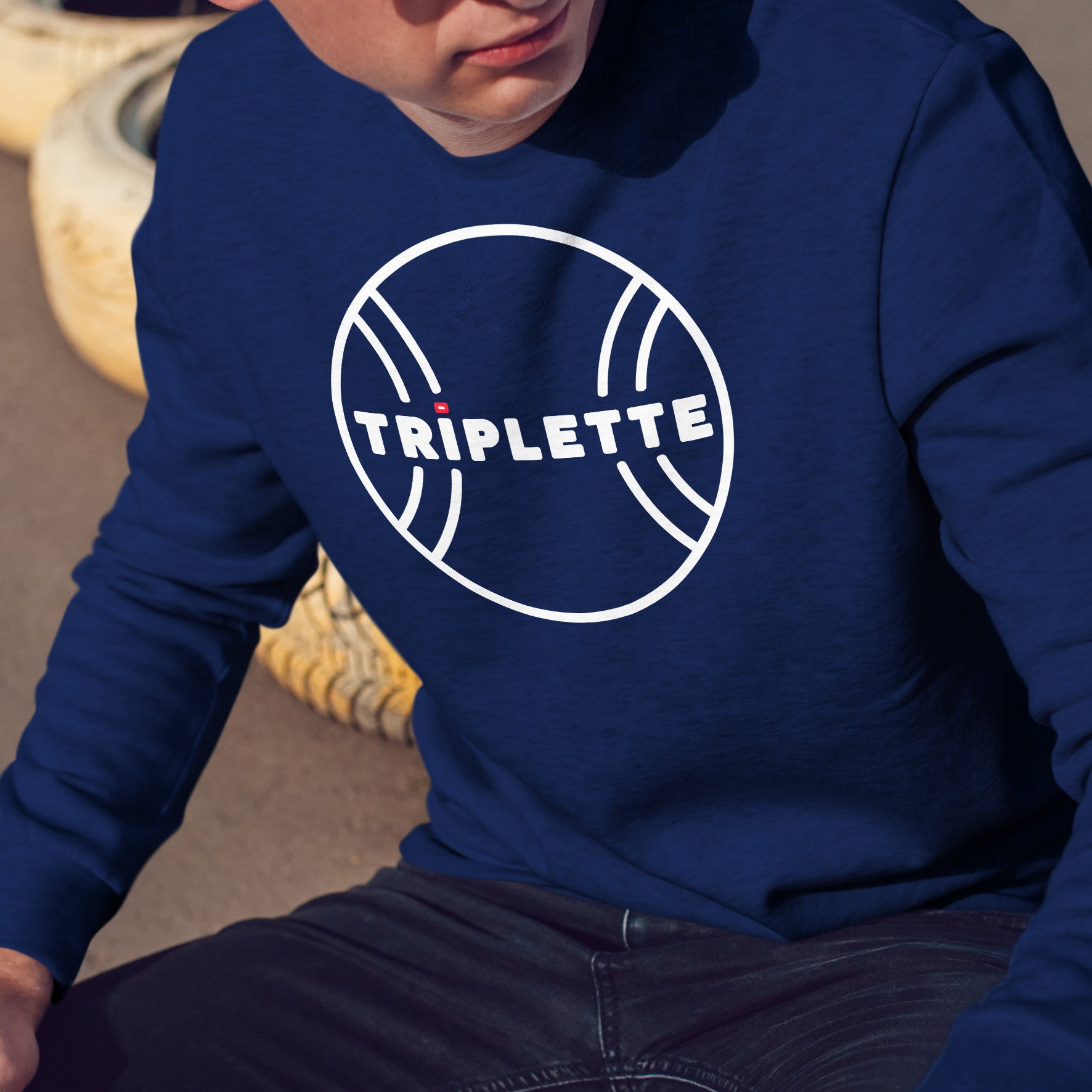 Juste Un T-shirt Sweats Imprimés Triplette sweat homme pétanque gris ou marine