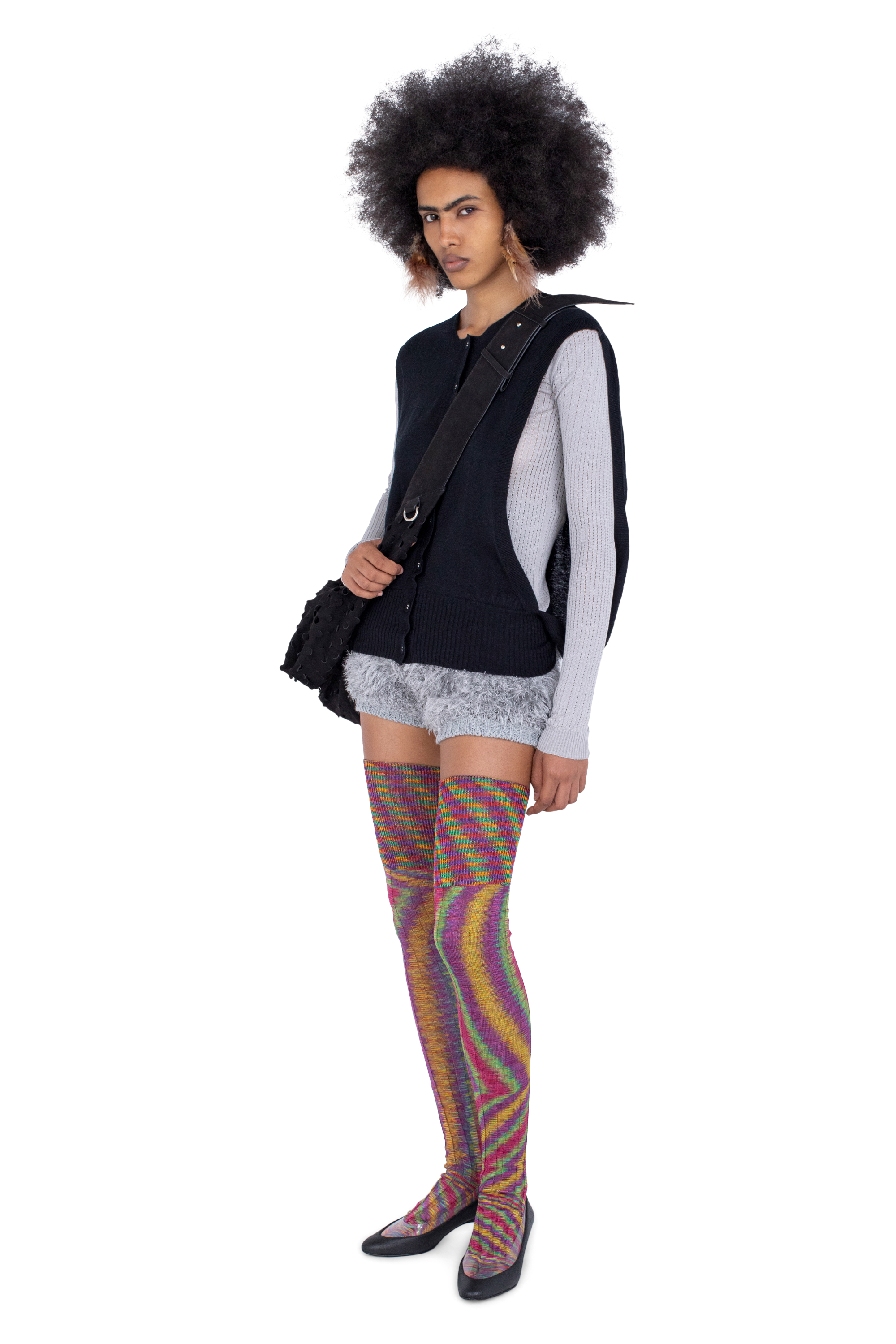 Kiko Kostadinov Accessories SITELLA Thigh High Socks chaussettes hautes Rainbow Space Dye viscose