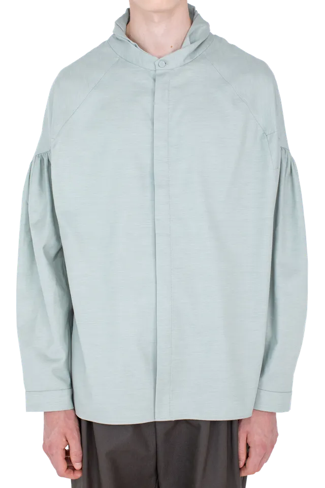 Kiko Kostadinov Shirts EVERS Pleated Shirt chemise Soft Green coton cachemire
