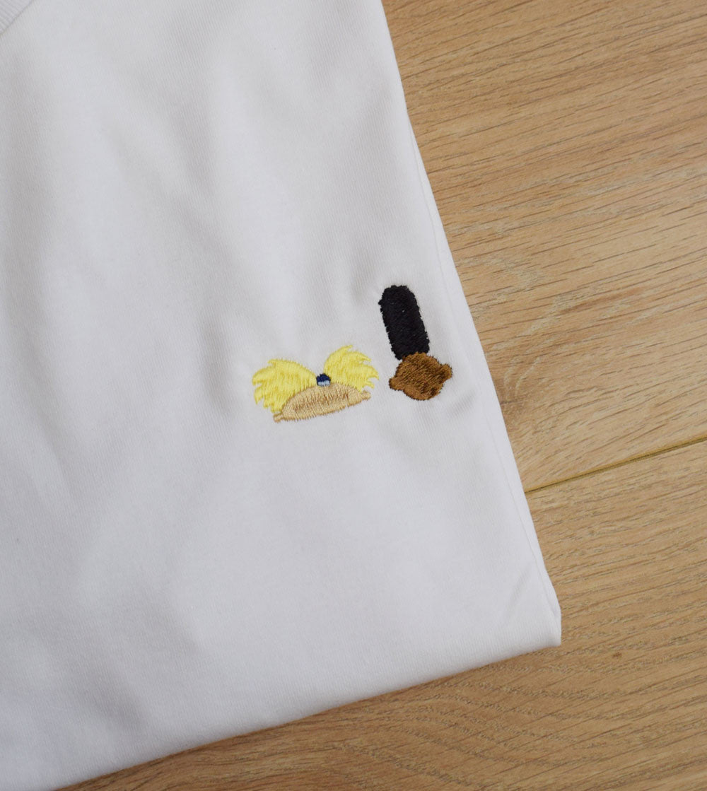Juste Un T-shirt T-shirts Brodés Hé Arnold t-shirt blanc en coton bio