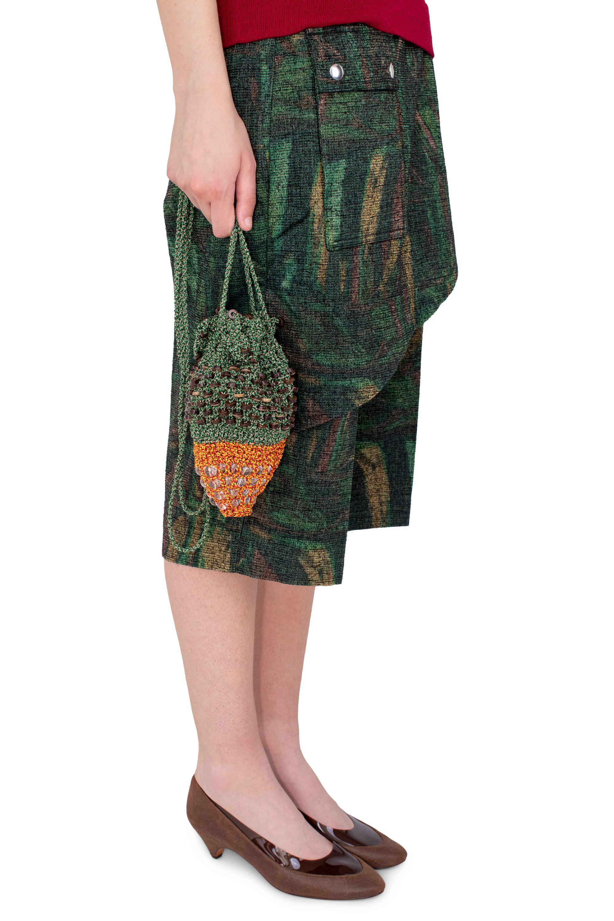 Kiko Kostadinov Bags GANNET Crochet Pouch pochette Camouflage Fireball