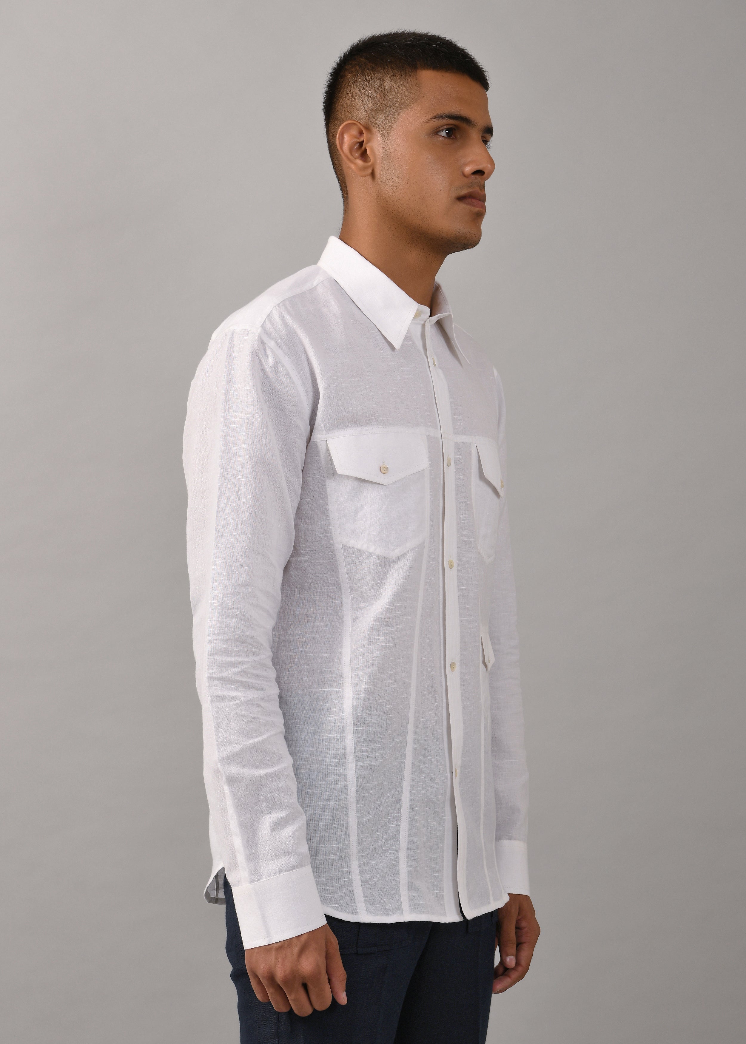 COUNTRYMADE Shirts Classic 3 pocket Shirt chemise blanche S coton lin