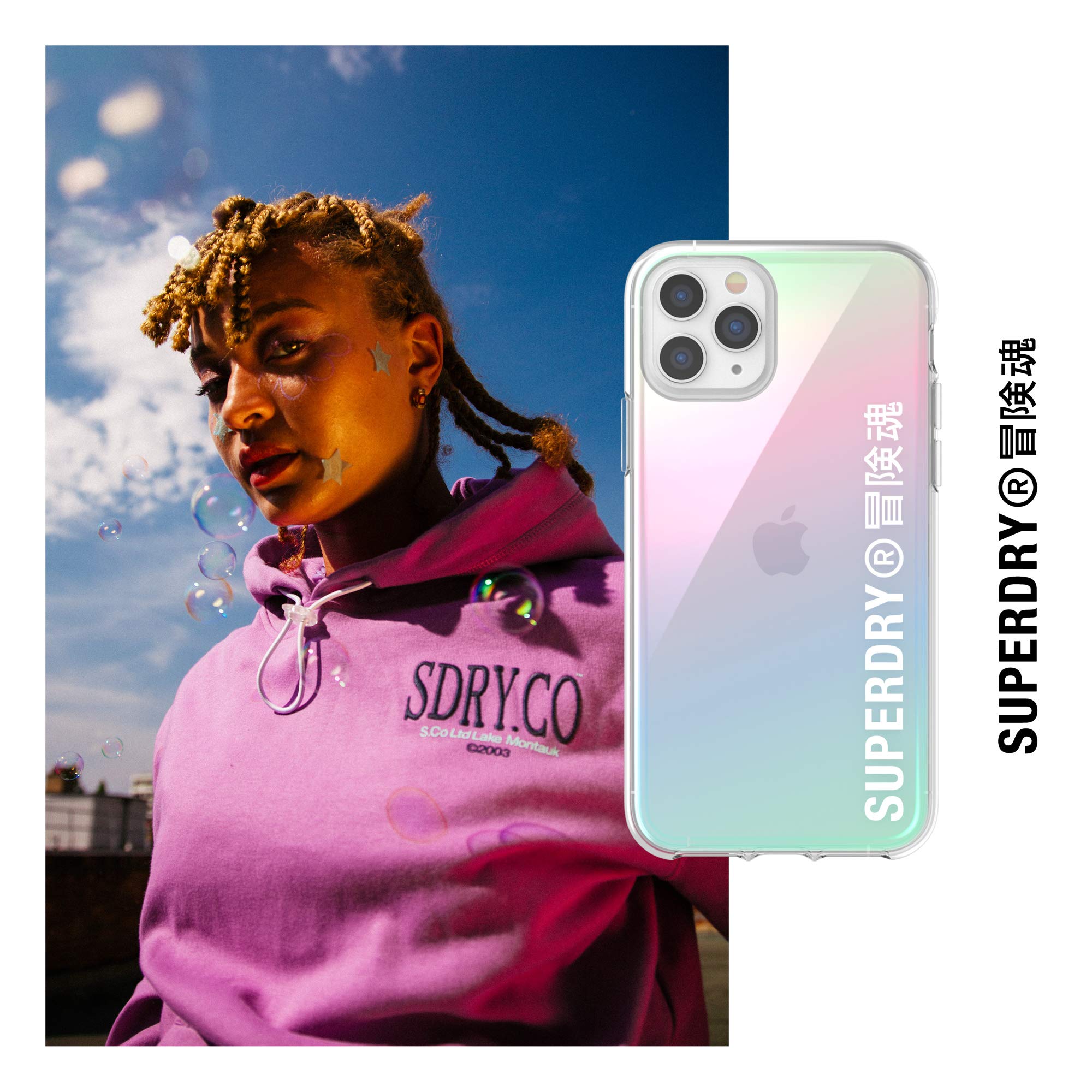 Superdry Coques de Protection coque iPhone X/XS holographique transparente