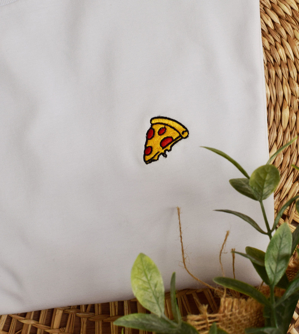 Juste Un T-shirt T-shirts Brodés Pizza t-shirt brodé motif pizza