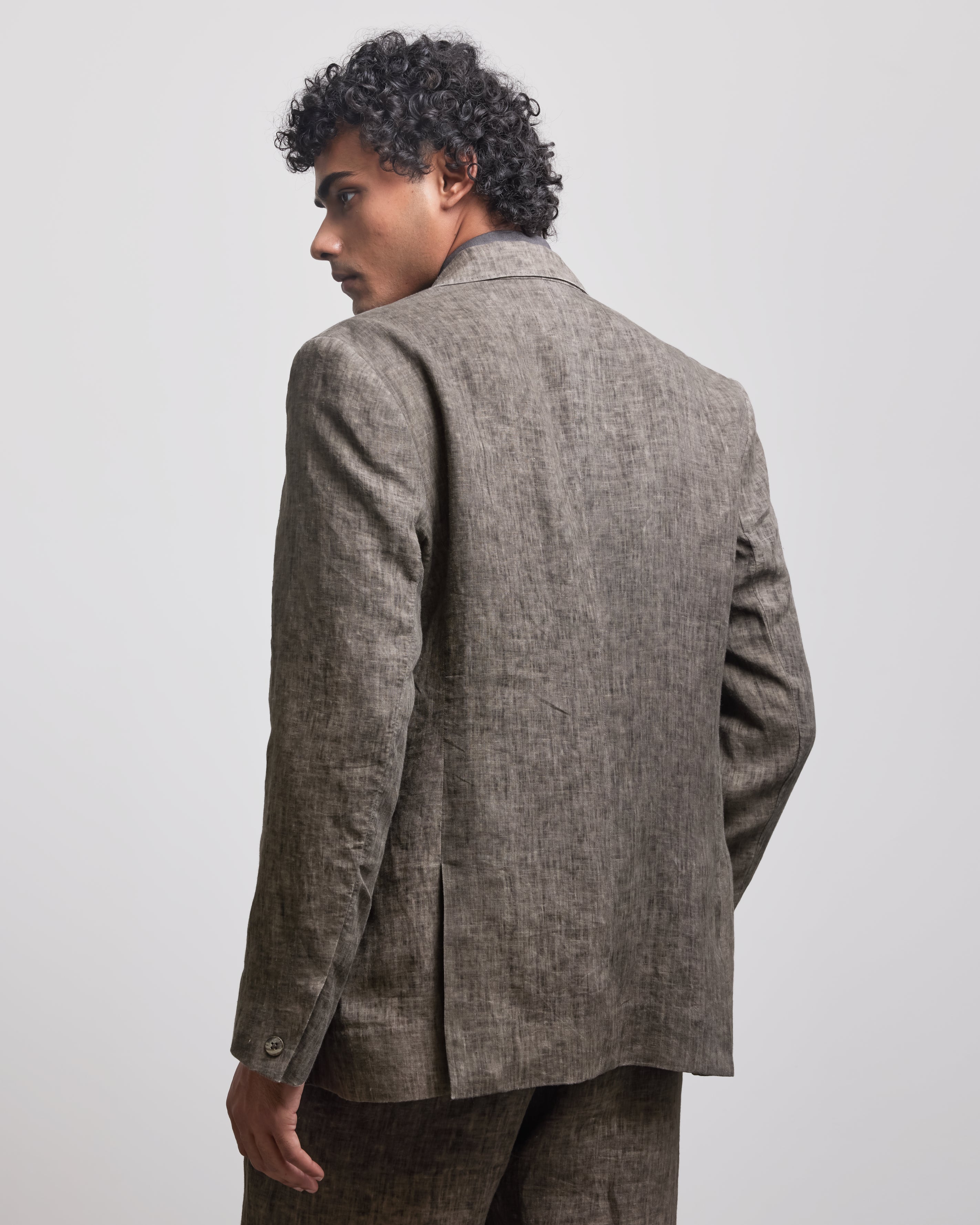 COUNTRYMADE Jackets STONE BROWN SINGLE BREASTED BLAZER blazer en lin