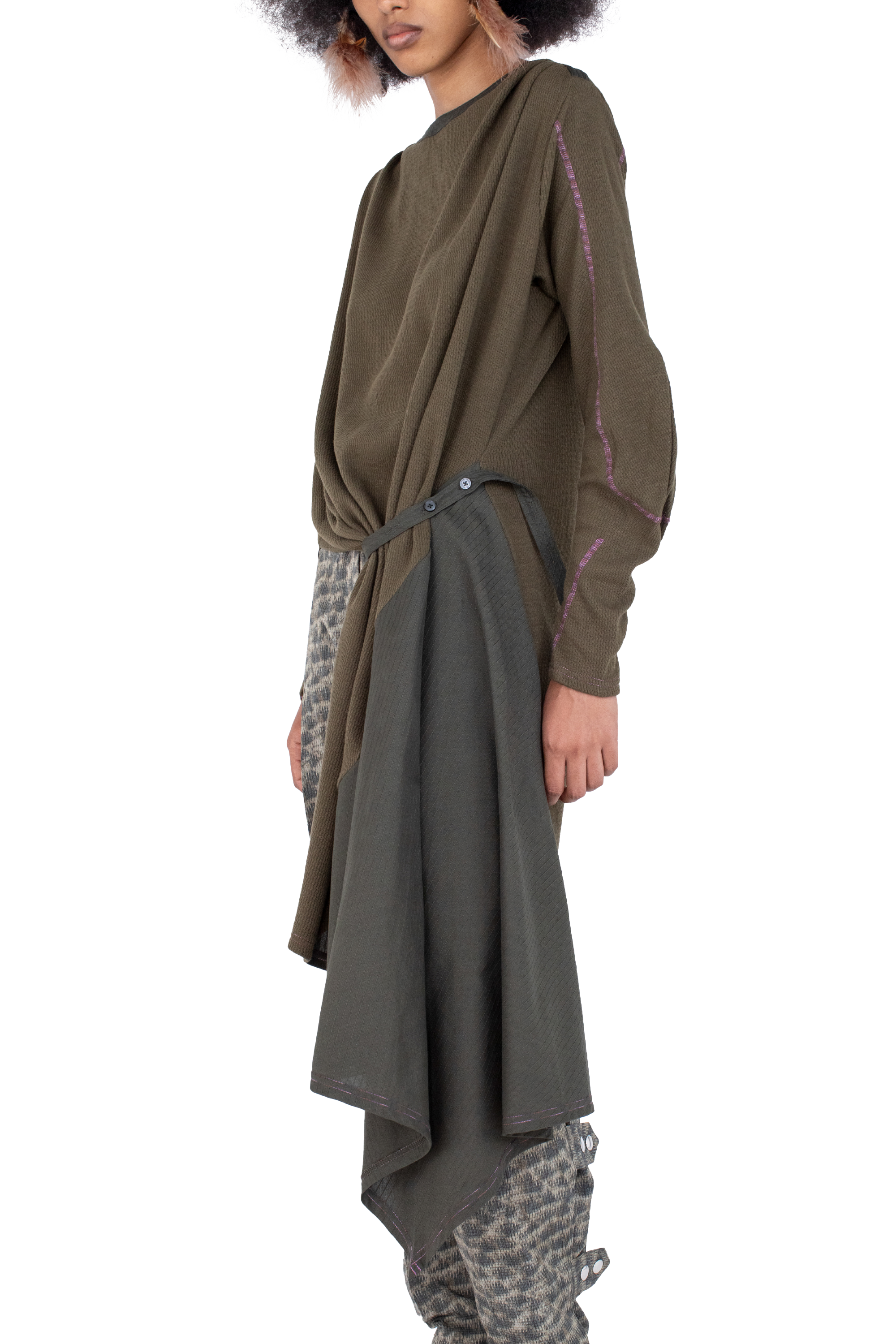 Kiko Kostadinov Dresses EIDER GODET robe Cedar Green en coton