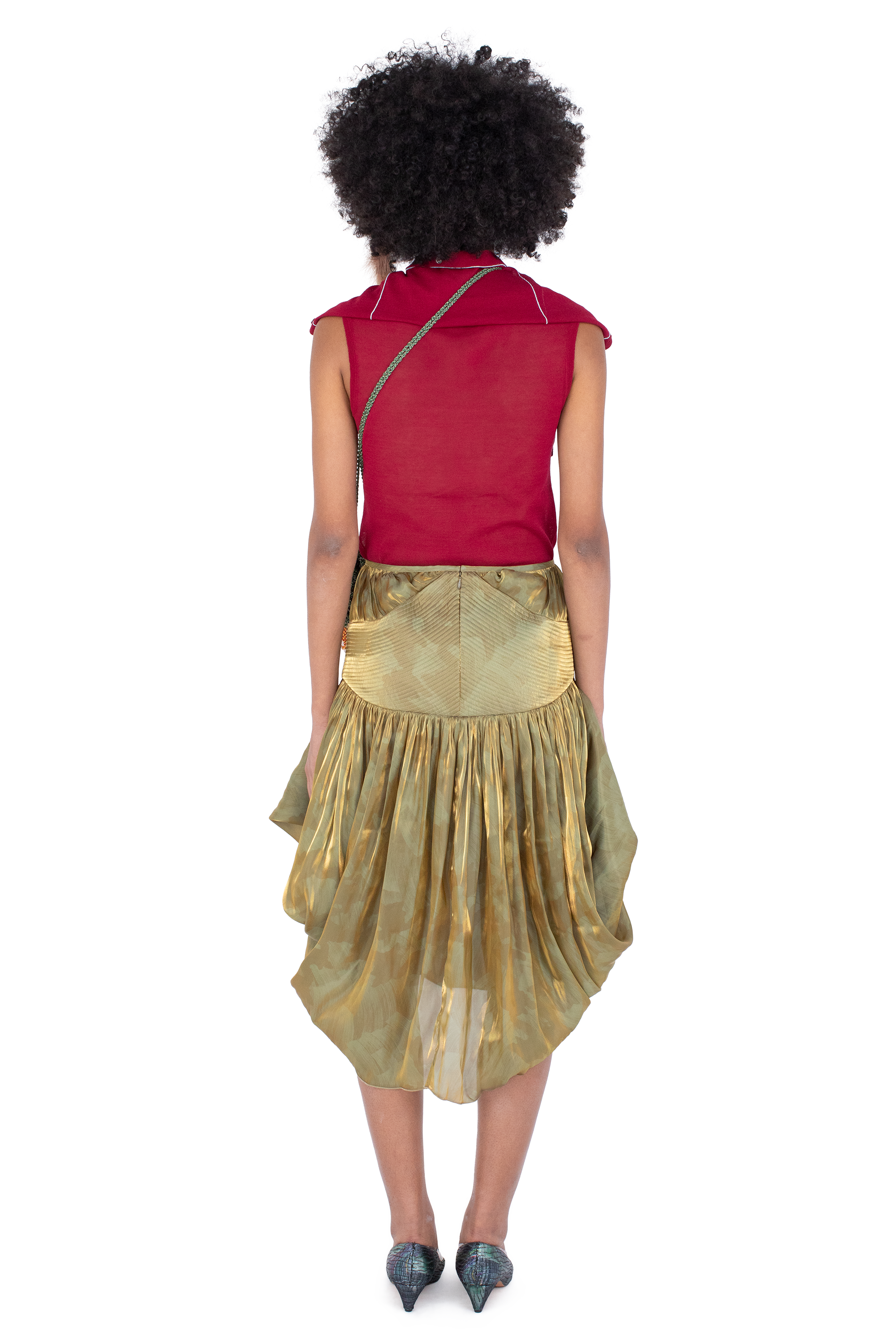 Kiko Kostadinov Bottoms TAWNY Mid-Lenght Skirt jupe Gold Brush