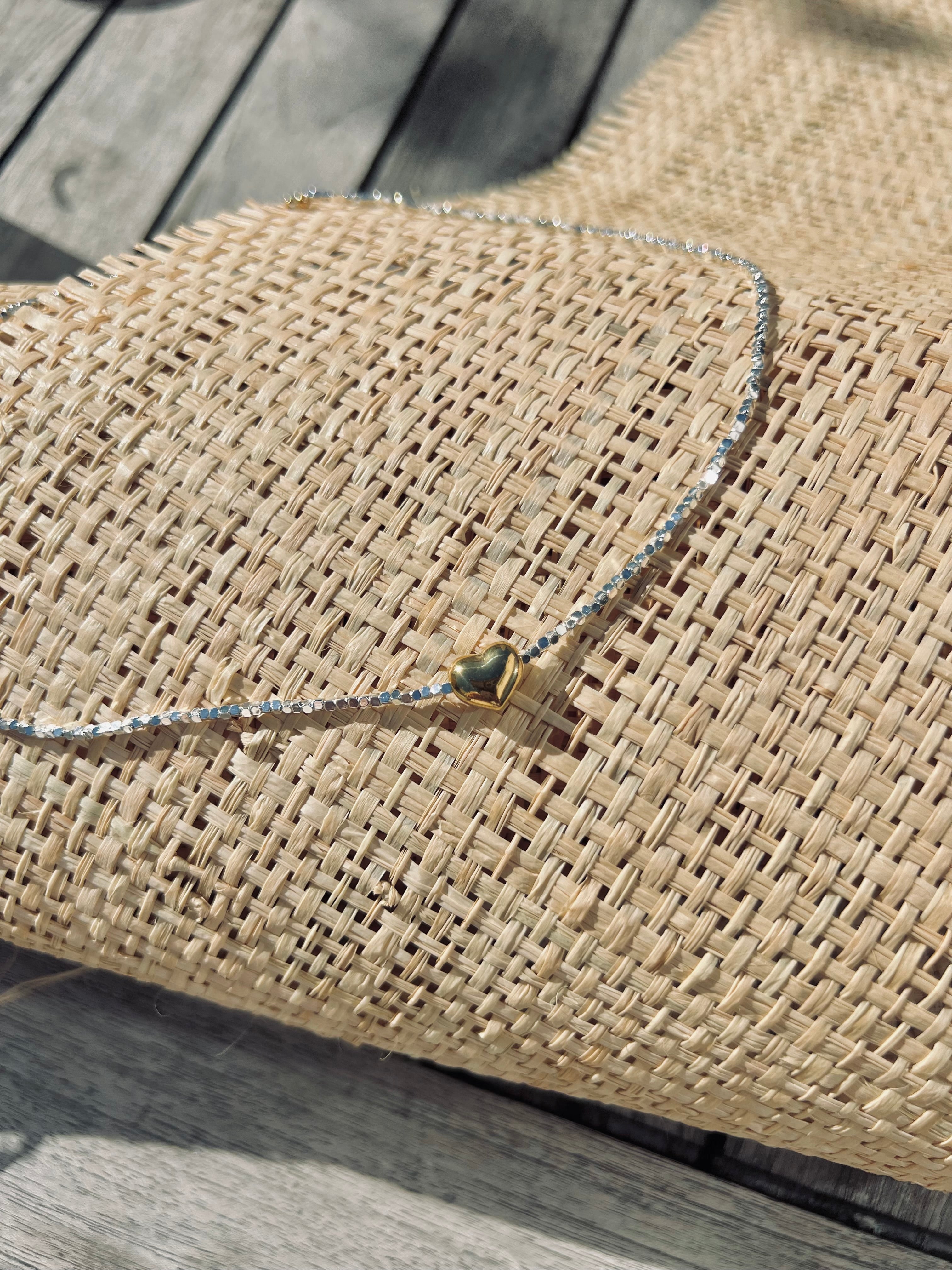 PANTRUCHE Colliers Collier JOLI CŒUR à perles argentées