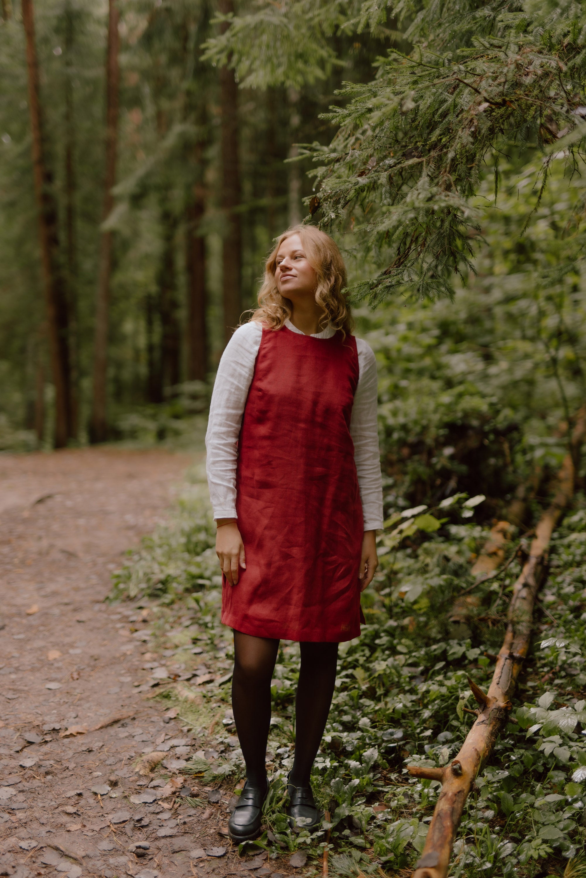 Laumė linen Linen Dresses Nina robe courte Pitch Black doublure