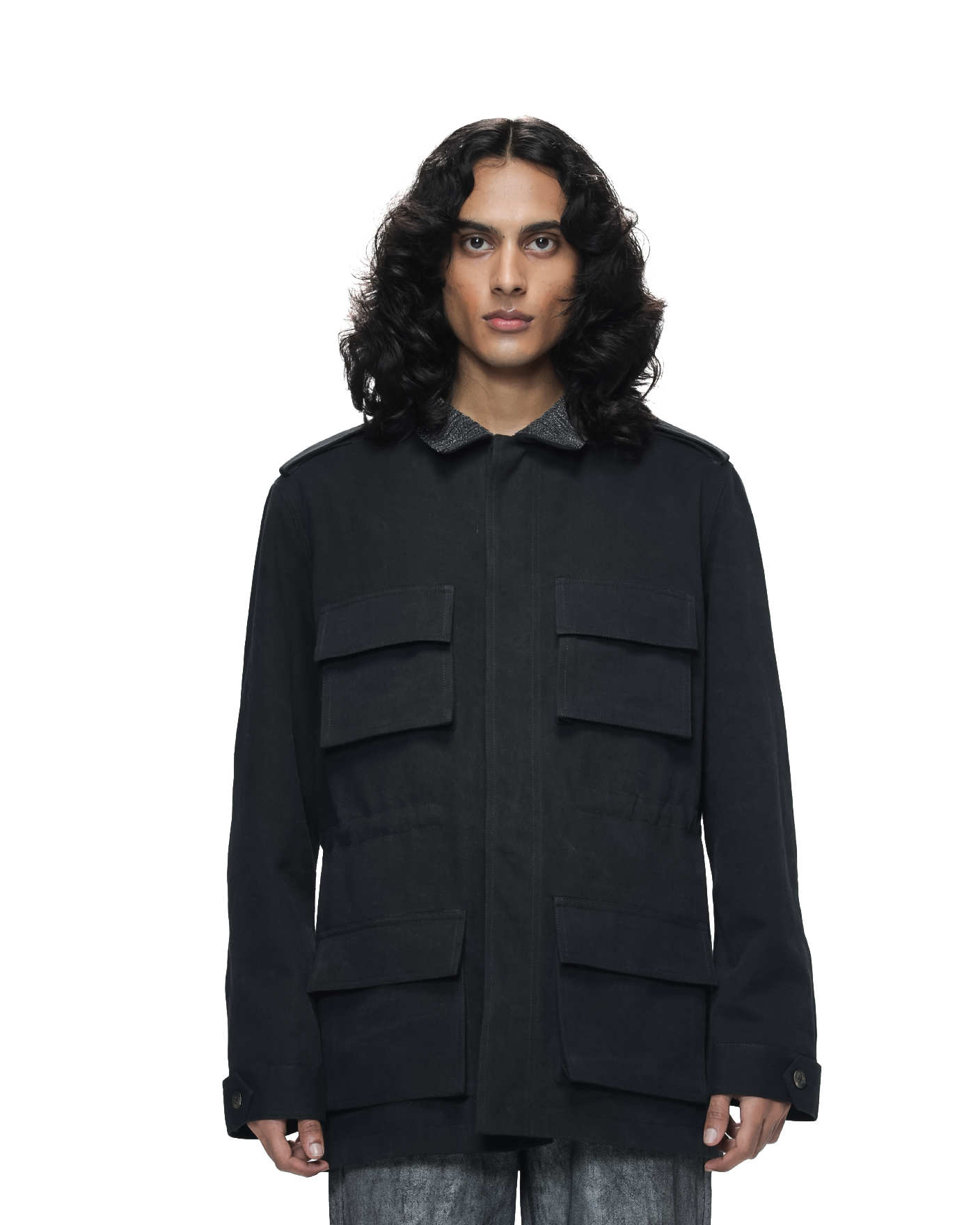 COUNTRYMADE Jackets Shredded Collar Field Jacket veste en denim 4 poches