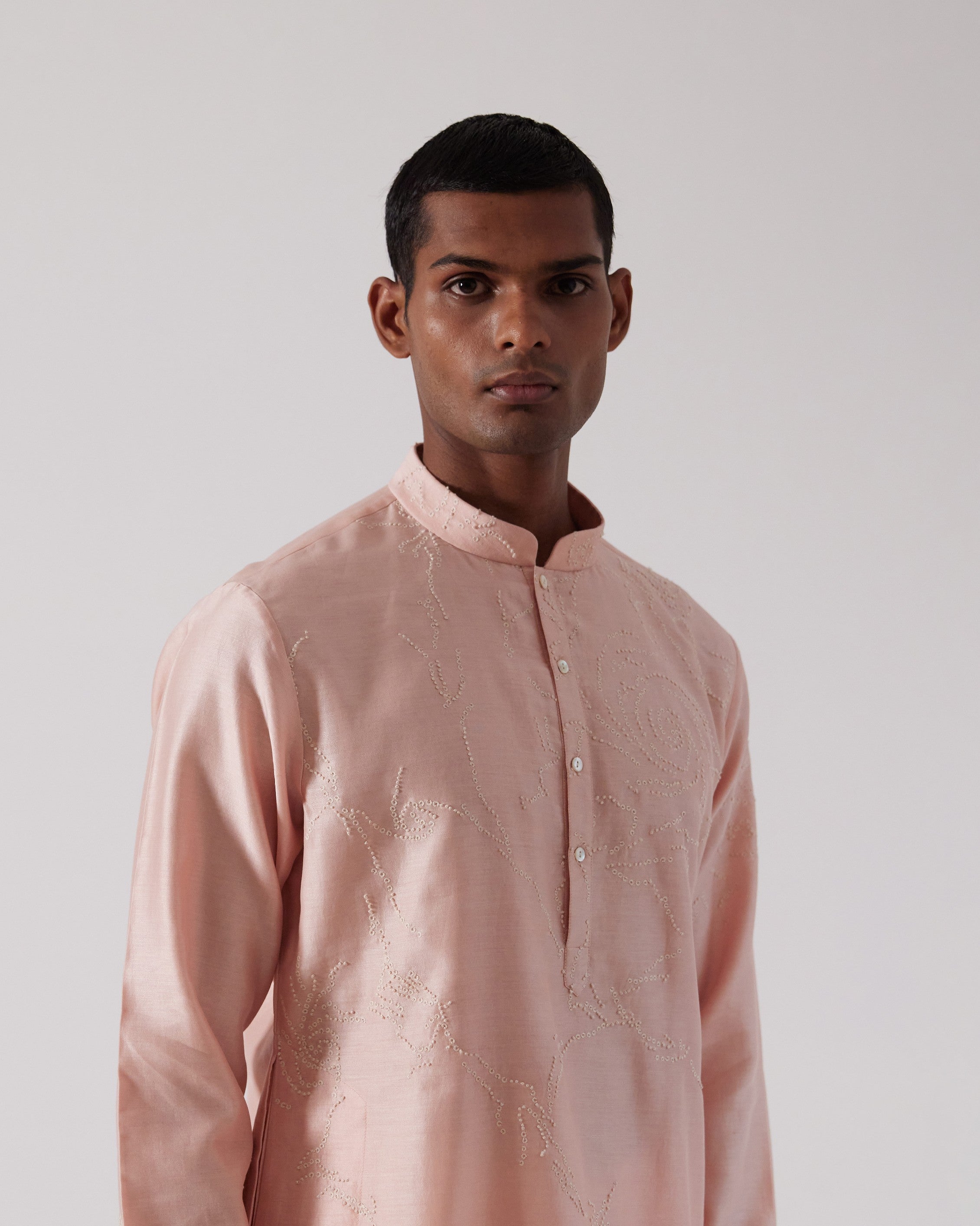 COUNTRYMADE Kurtas Black Hole Self Kurta Set rose
