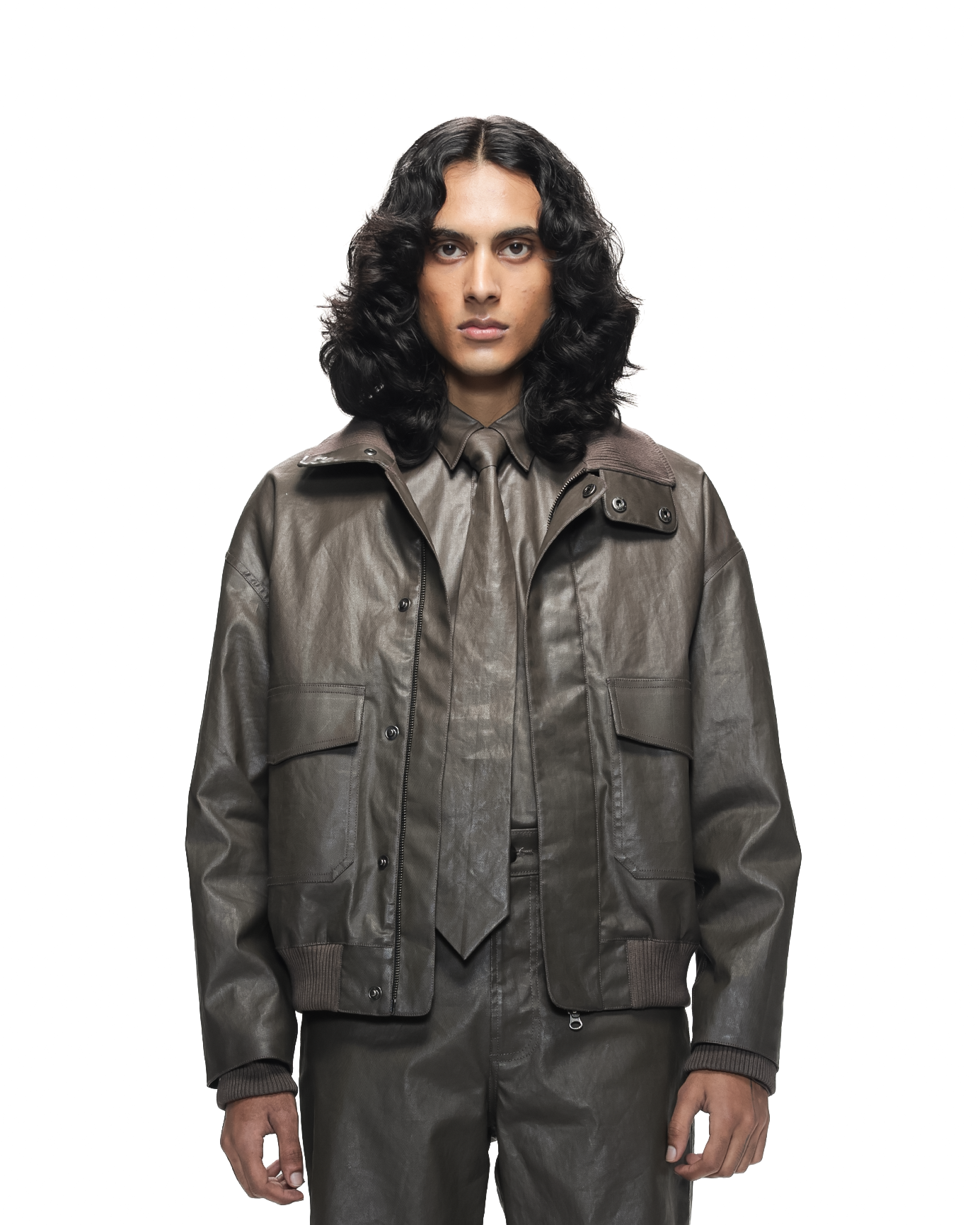 COUNTRYMADE Jackets Coated Bomber blouson marron en coton enduit
