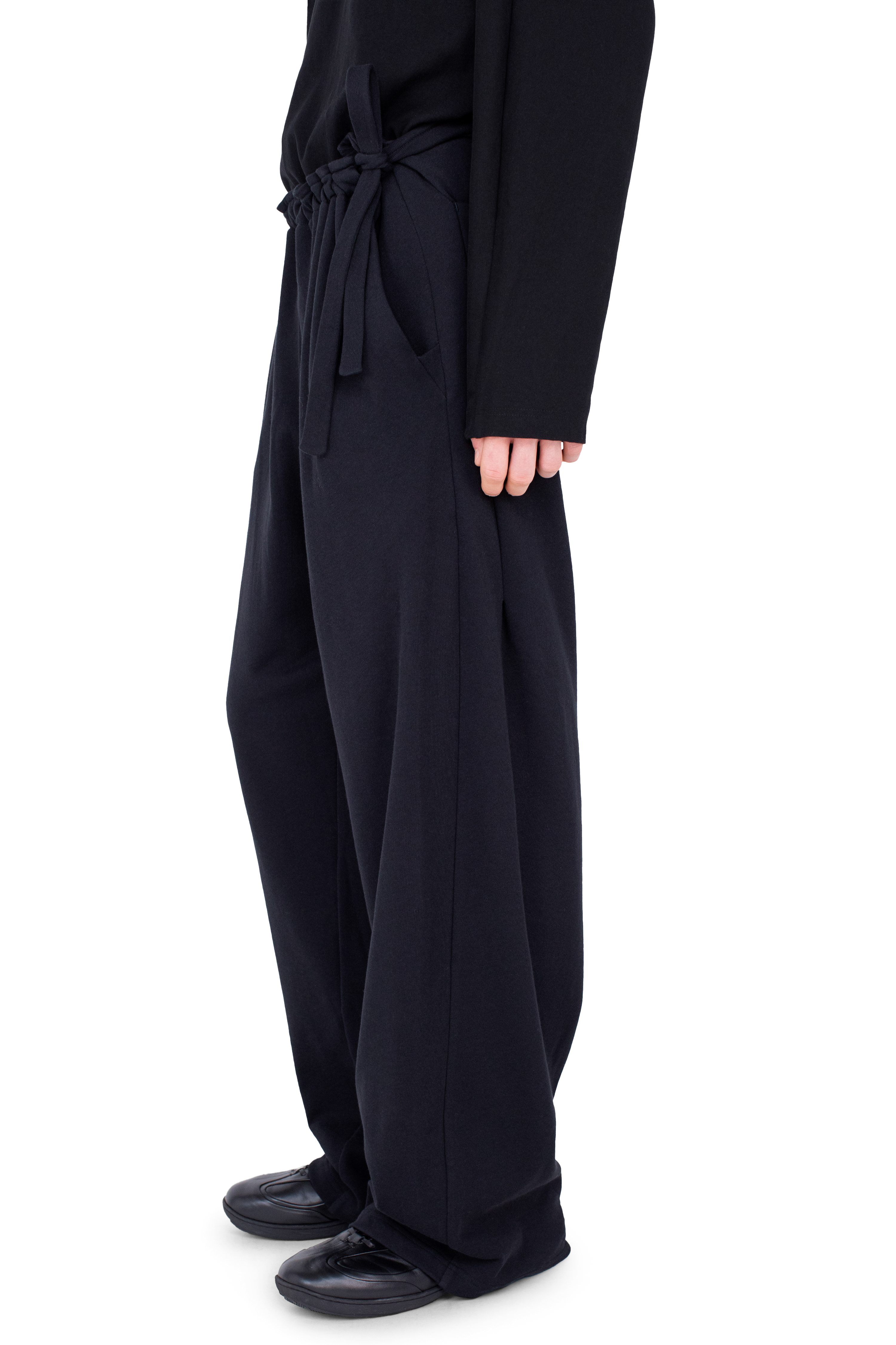 Kiko Kostadinov Bottoms OSCAR Wide Trousers pantalon noir Smooth Black OS jersey