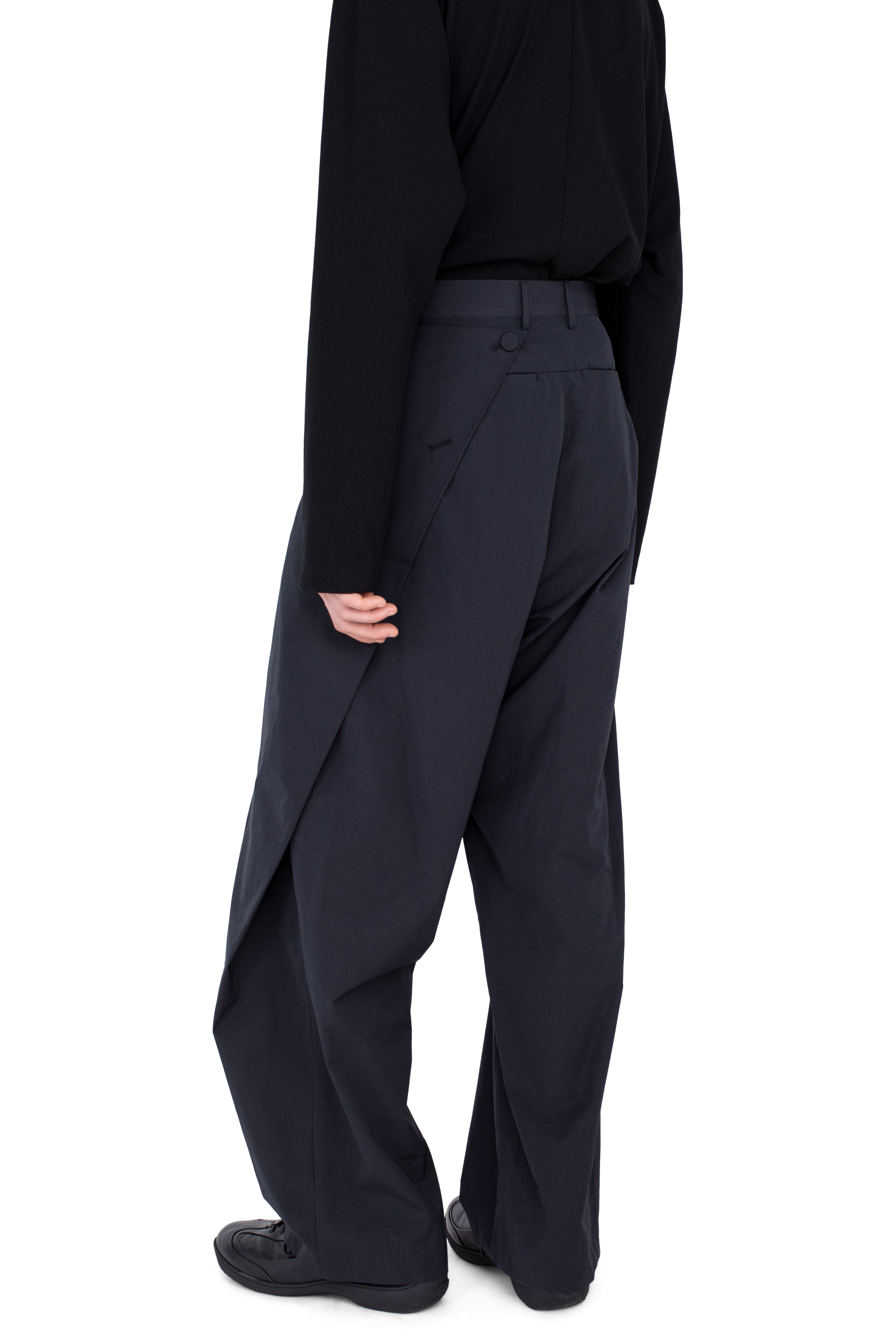Kiko Kostadinov Bottoms KIPPEL Wrap Trousers pantalon Pitch Black 44-52 nylon
