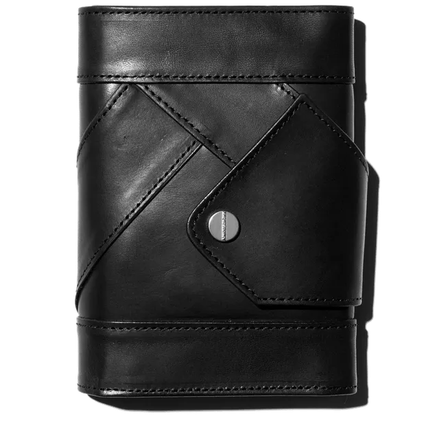 Kiko Kostadinov Bags ORVOS K-Wallet portefeuille Obsidian Black en cuir grainé