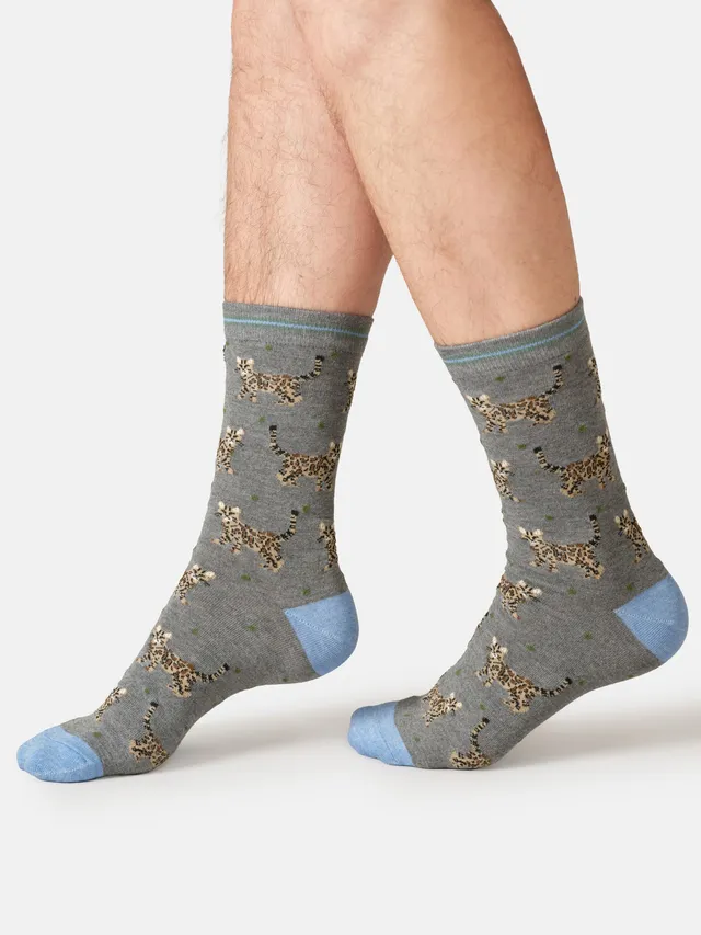 Sourire Multicolore Chaussettes homme chats tigrés bambou 40/45