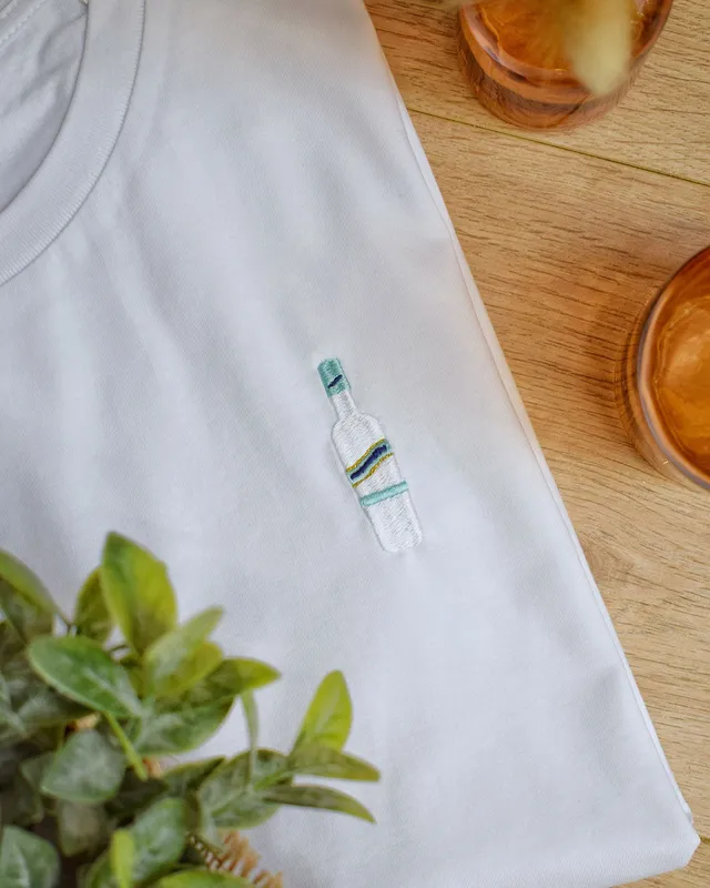 Juste Un T-shirt T-shirts Brodés Menthe Pastille t-shirt blanc coton bio