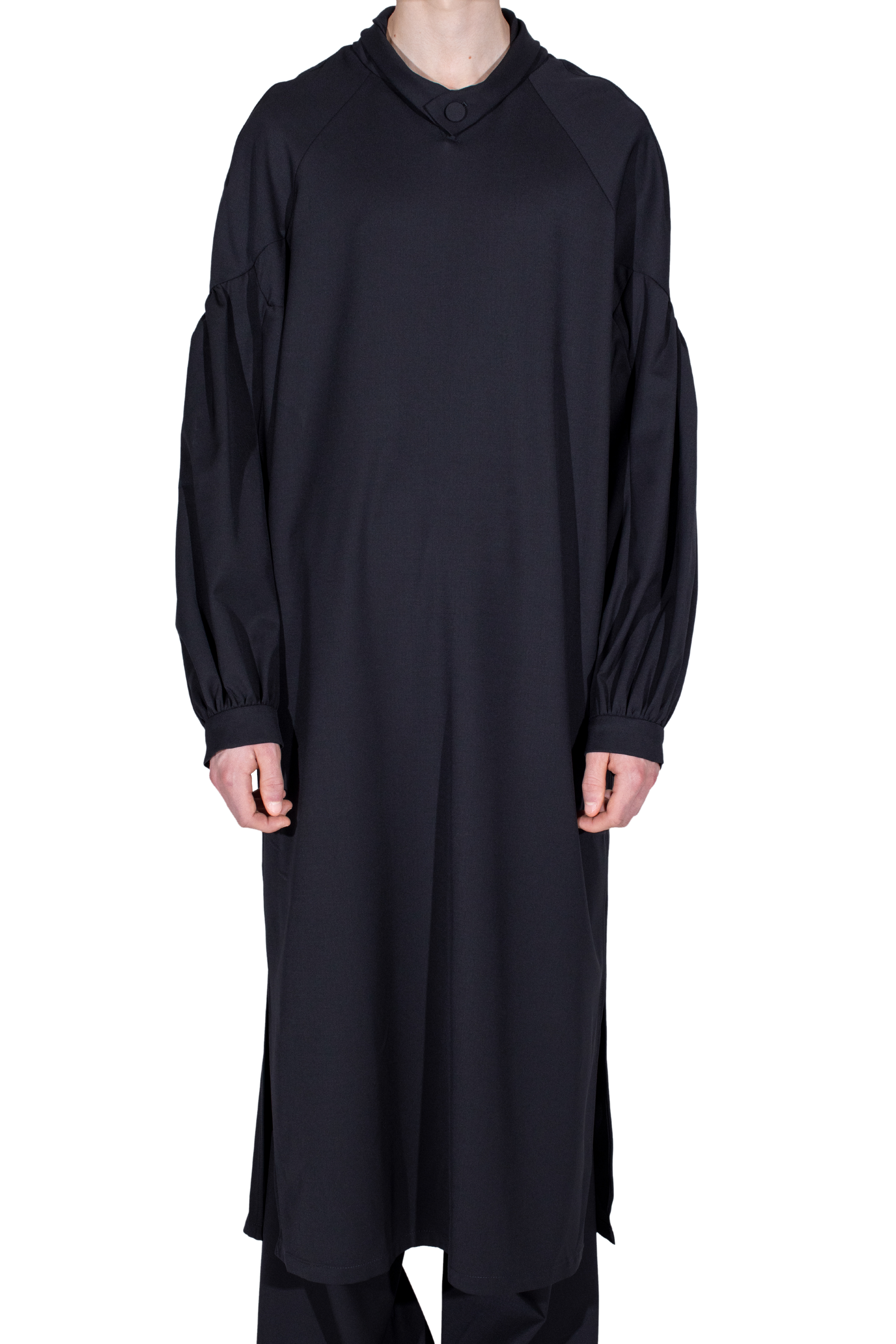Kiko Kostadinov Shirts EVERS Long Shirt chemise Crow Black laine légère