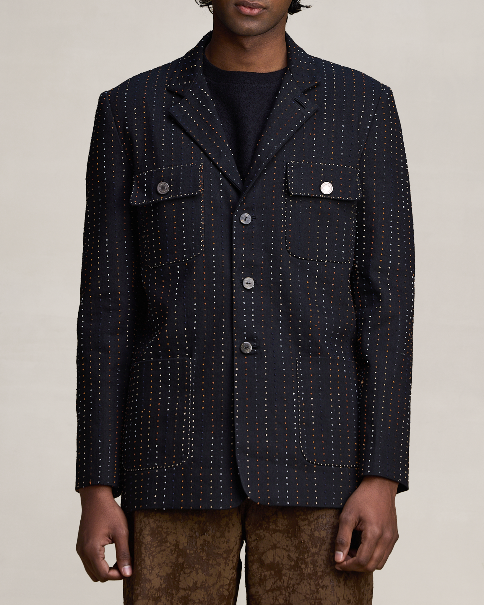 COUNTRYMADE Jackets HICKORY IN CHROME BLAZER blazer denim brodé