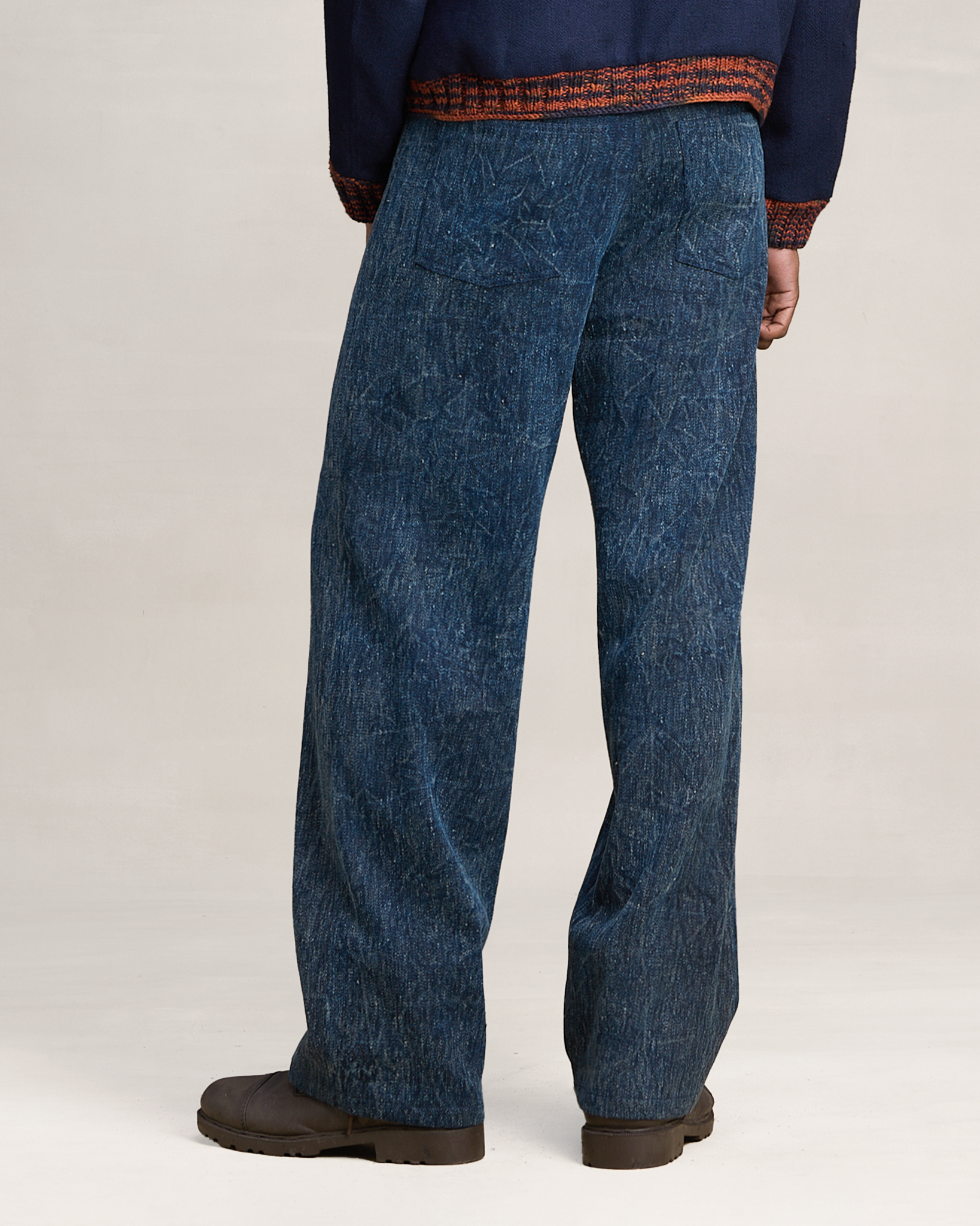 COUNTRYMADE Trousers NAVY CRACKLE PANTS pantalon denim bleu marine