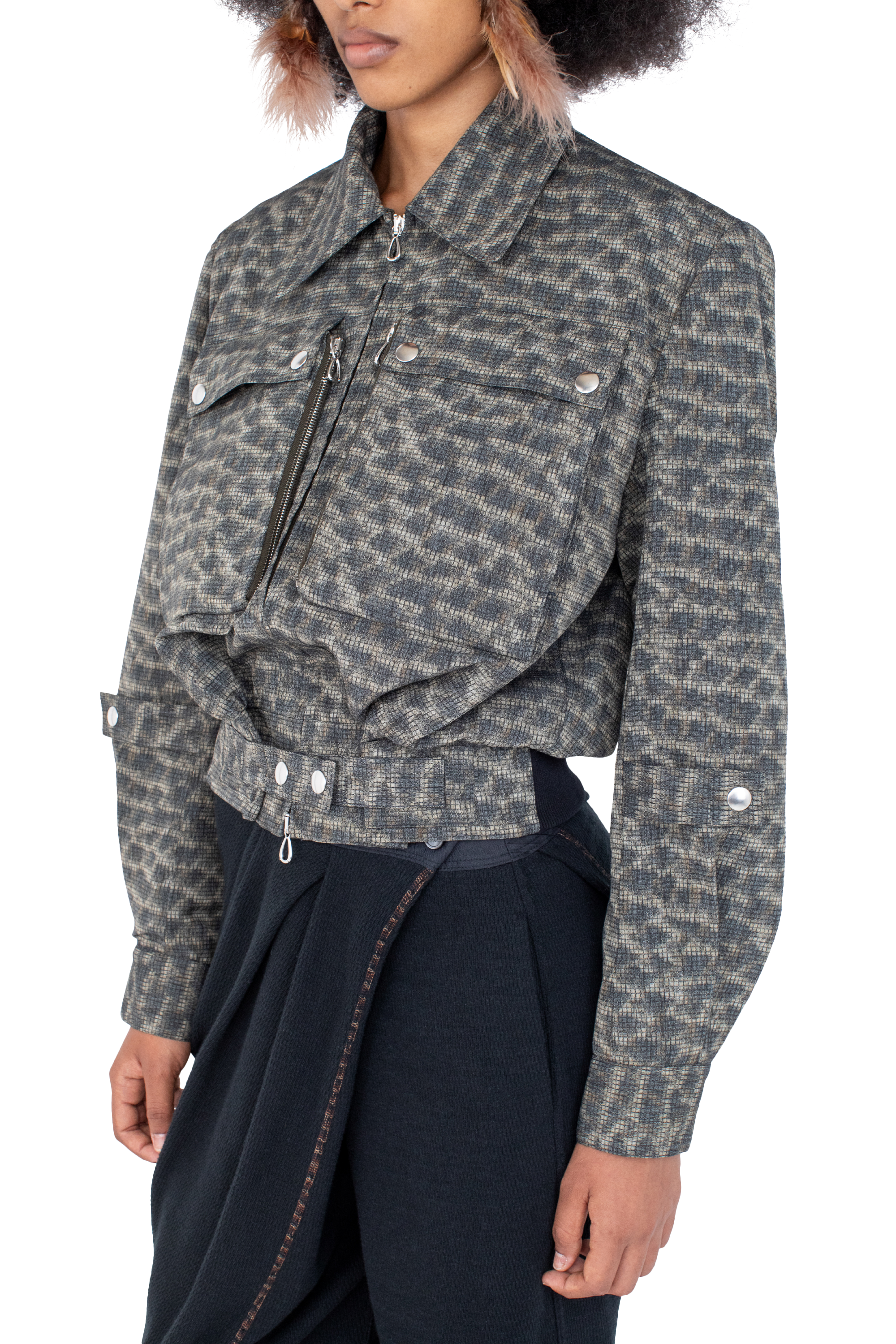 Kiko Kostadinov Outerwear PEREGRINE Jacket veste imprimé plumes réglable