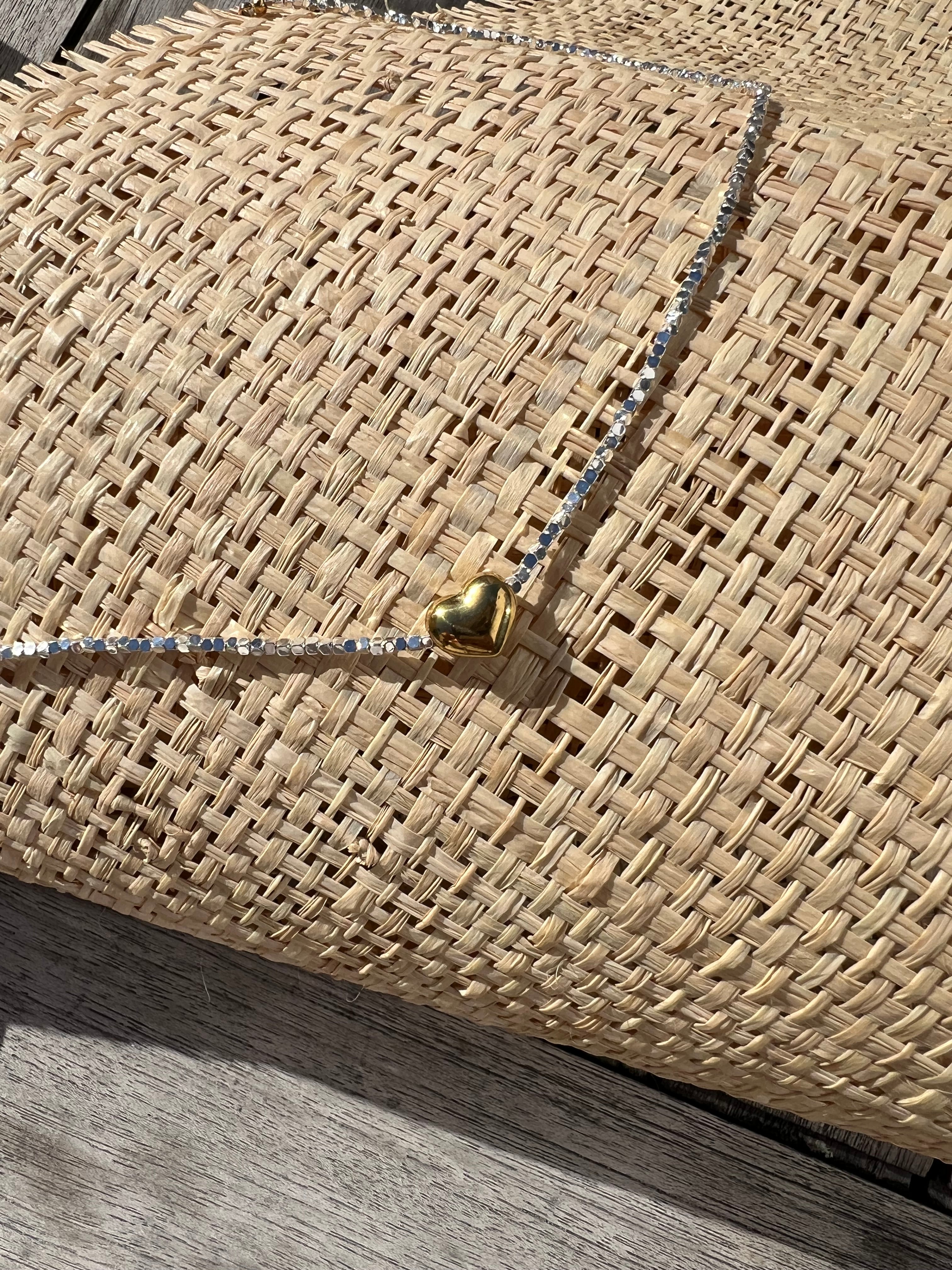 PANTRUCHE Colliers Collier JOLI CŒUR à perles argentées