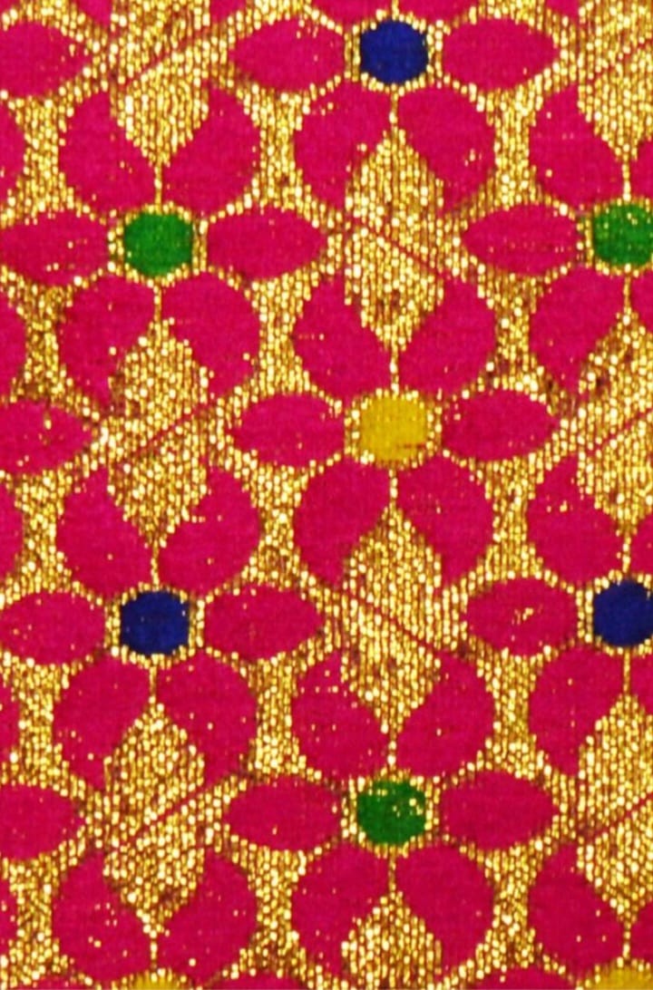 Sourire Multicolore Sacs et pochettes pochette fuchsia fleurs dorées petit