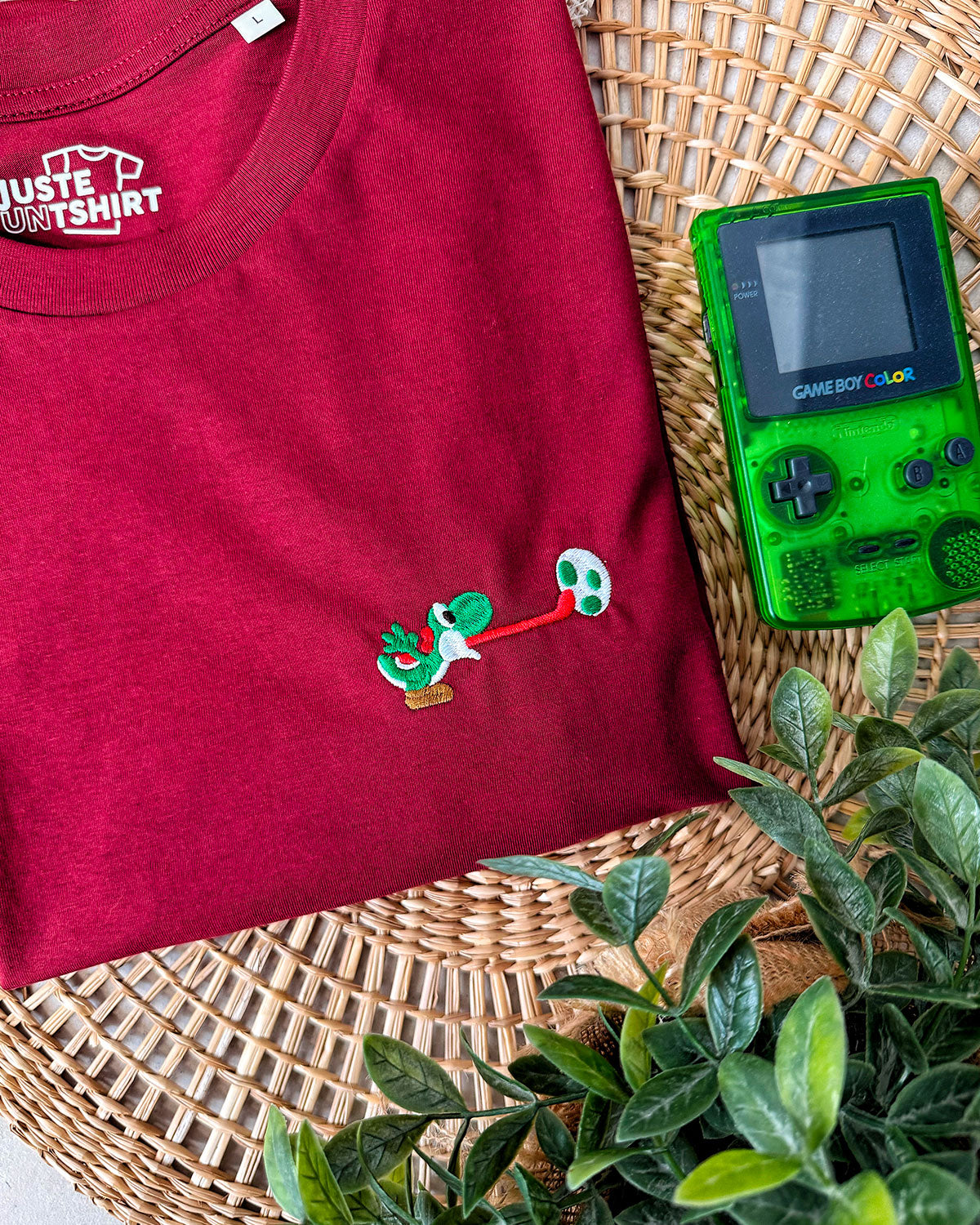 Juste Un T-shirt T-shirts Brodés Yoshi t-shirt brodé coton bio