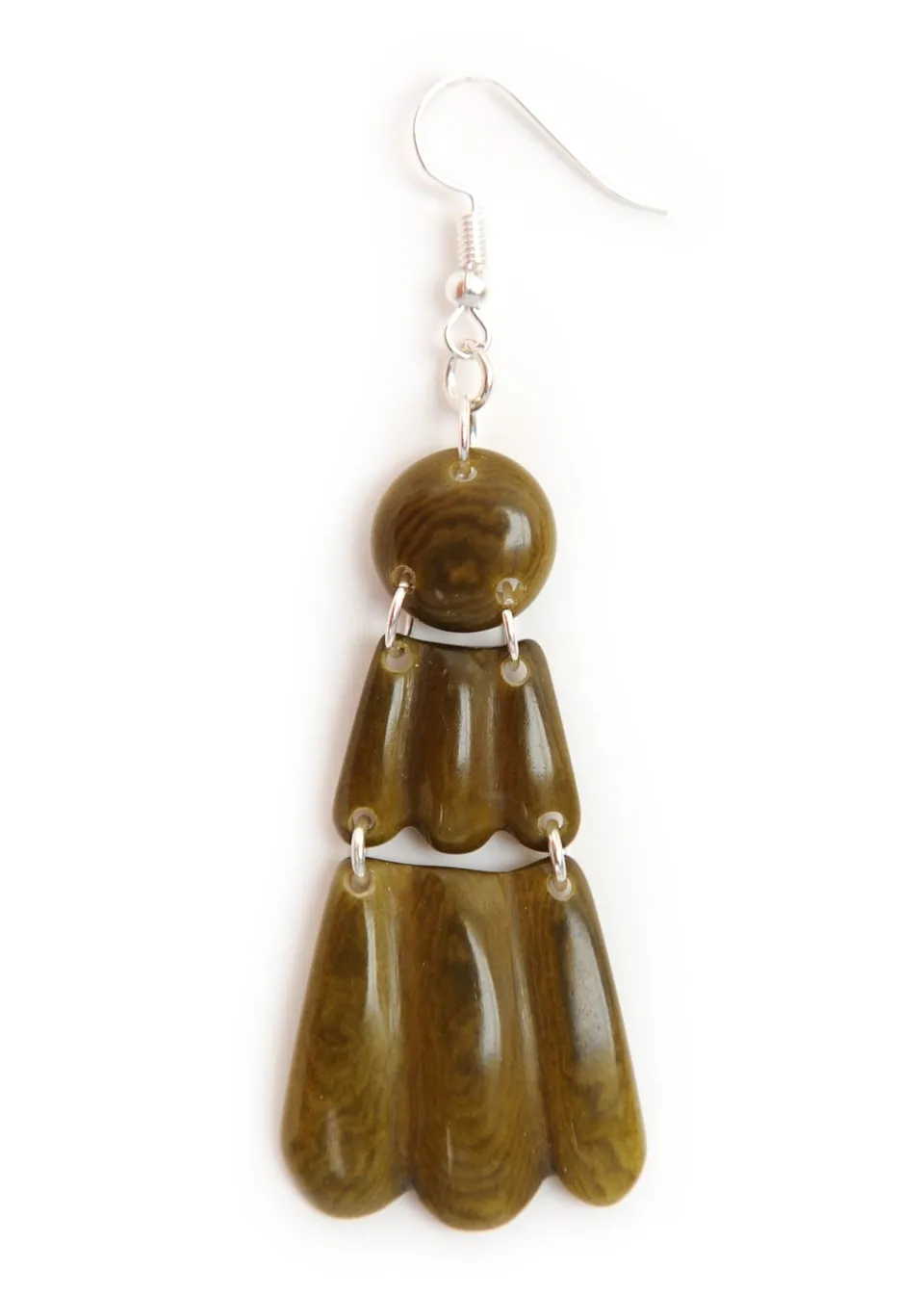 Sourire Multicolore Boucles d'oreilles Kaia ivoire végétal longues
