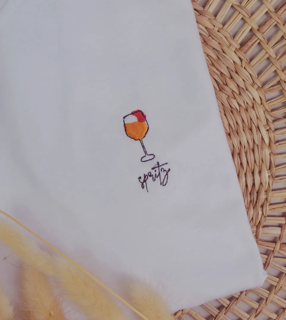 Juste Un T-shirt T-shirts Brodés Cocktail Spritz t-shirt coton bio