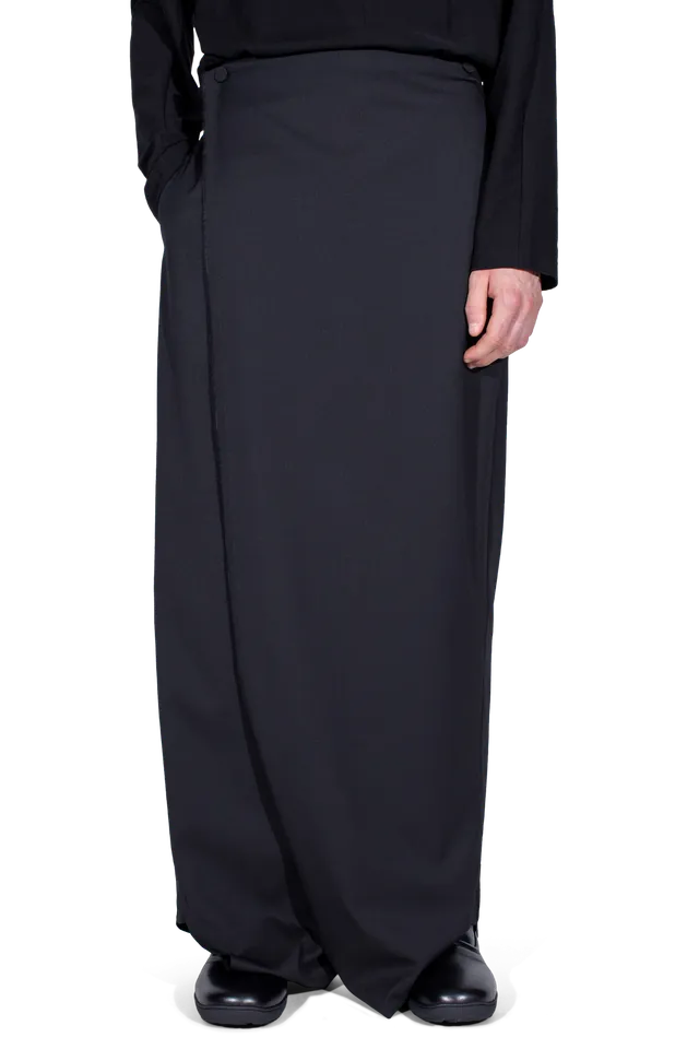 Kiko Kostadinov Bottoms CURSUS Drape Trousers pantalon noir laine