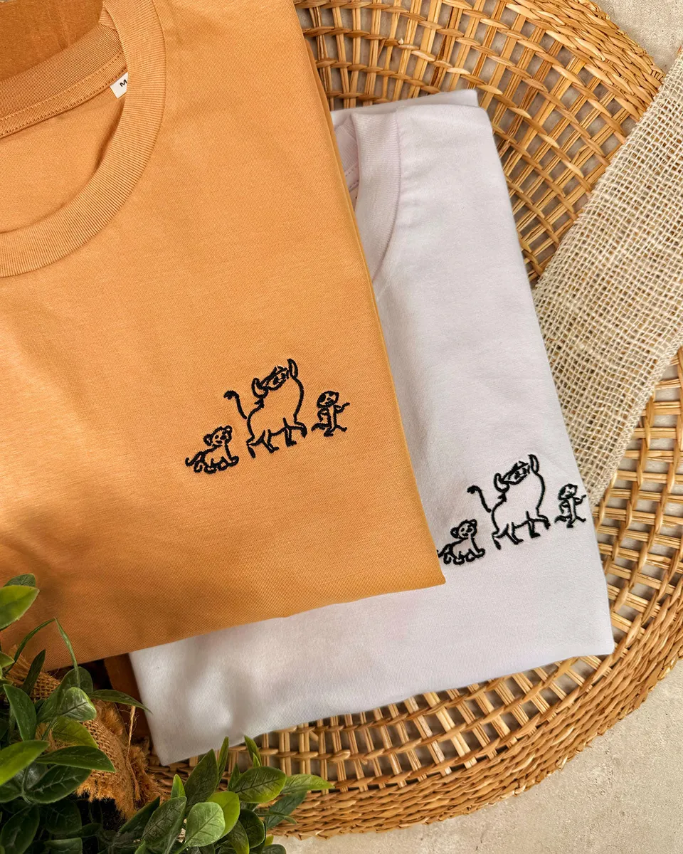 Juste Un T-shirt T-shirts Brodés Hakuna Matata t-shirt Camel M coton bio