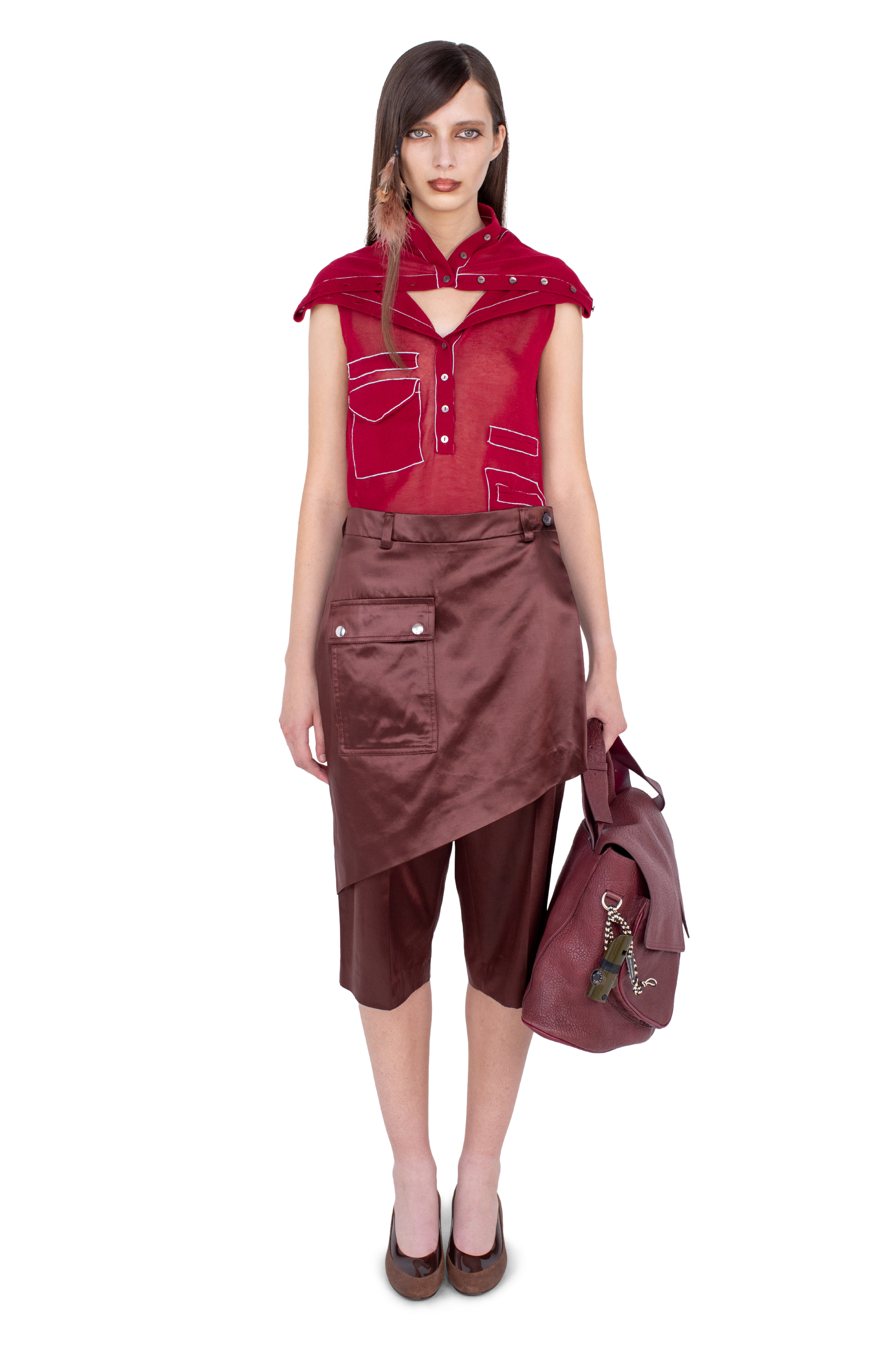Kiko Kostadinov Bottoms LINNET Wrap Culottes jupe-culotte marron