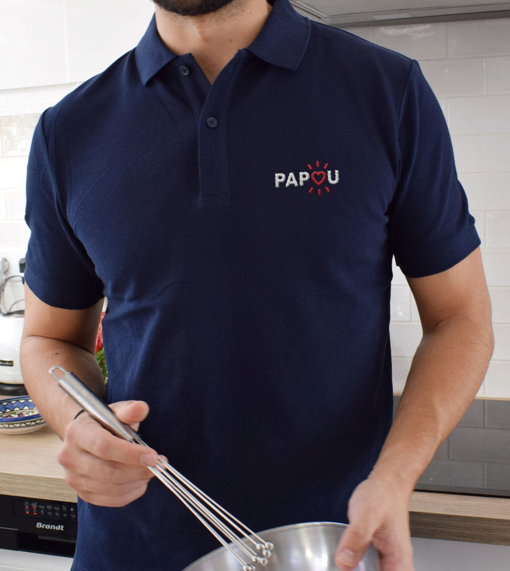 Juste Un T-shirt Polos Papou polo brodé cadeau papa