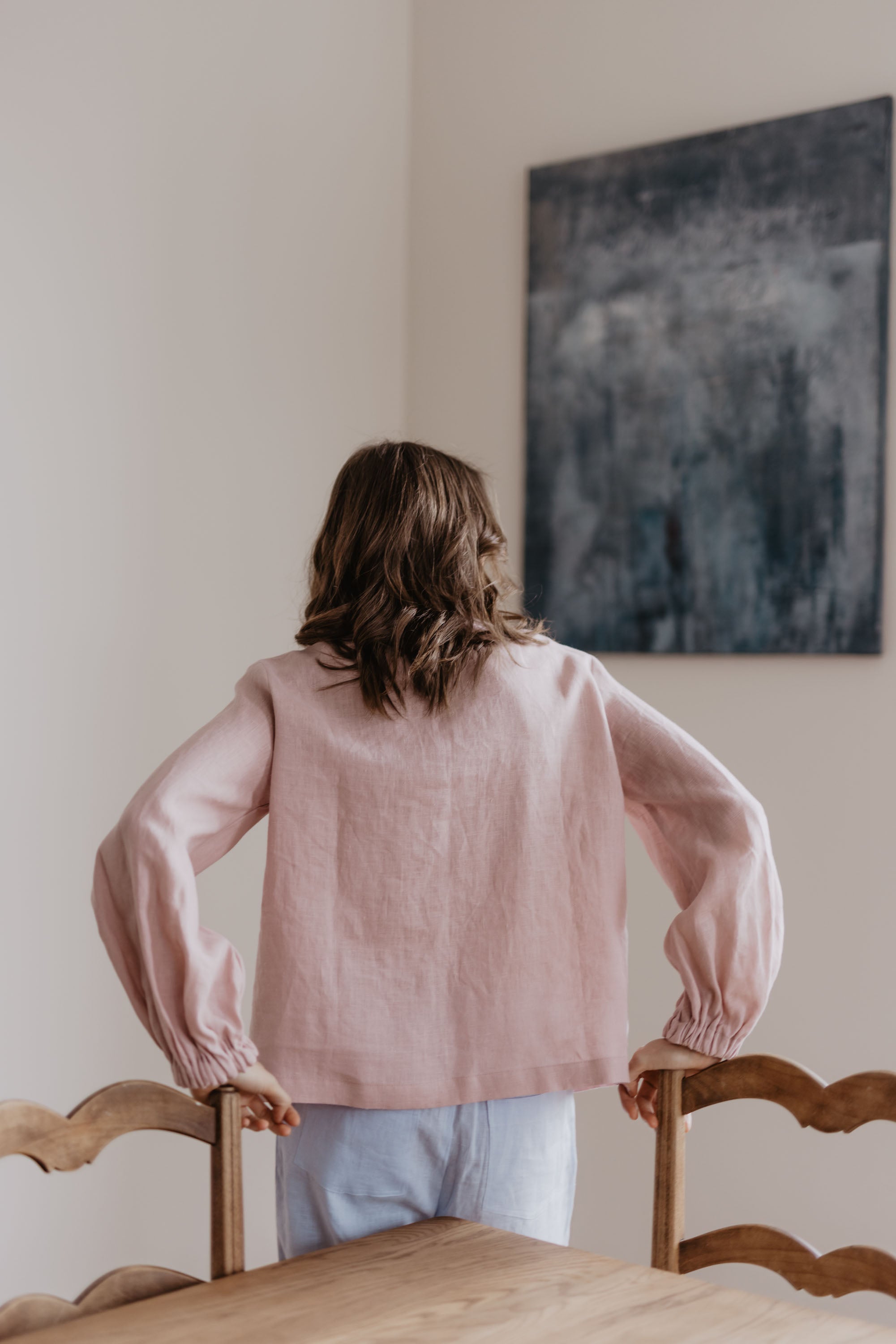 Laumė linen Linen Tops Nida Blouse en lin femme jaune soleil
