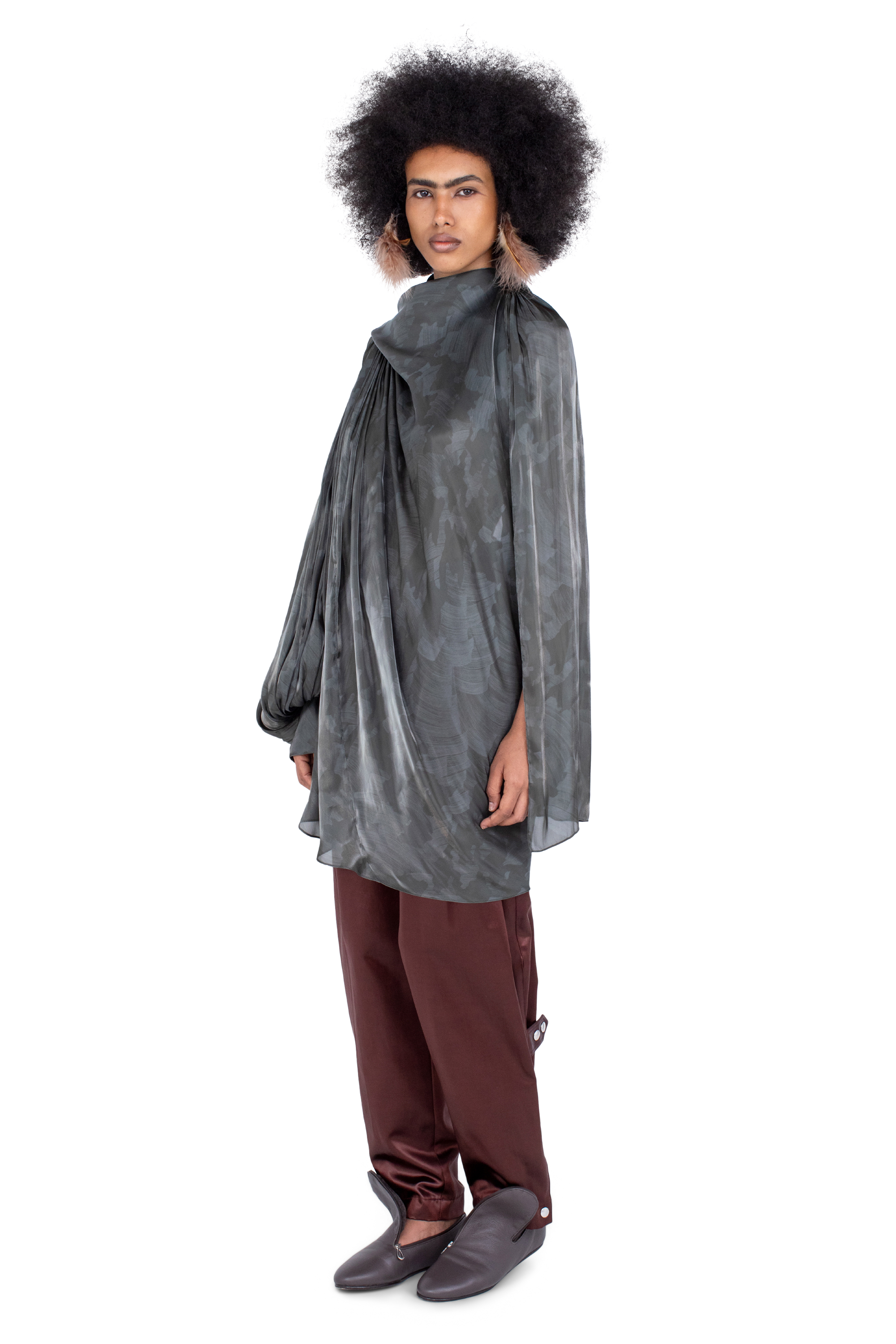 Kiko Kostadinov Dresses CASPIAN Dress robe Slate Brush satin