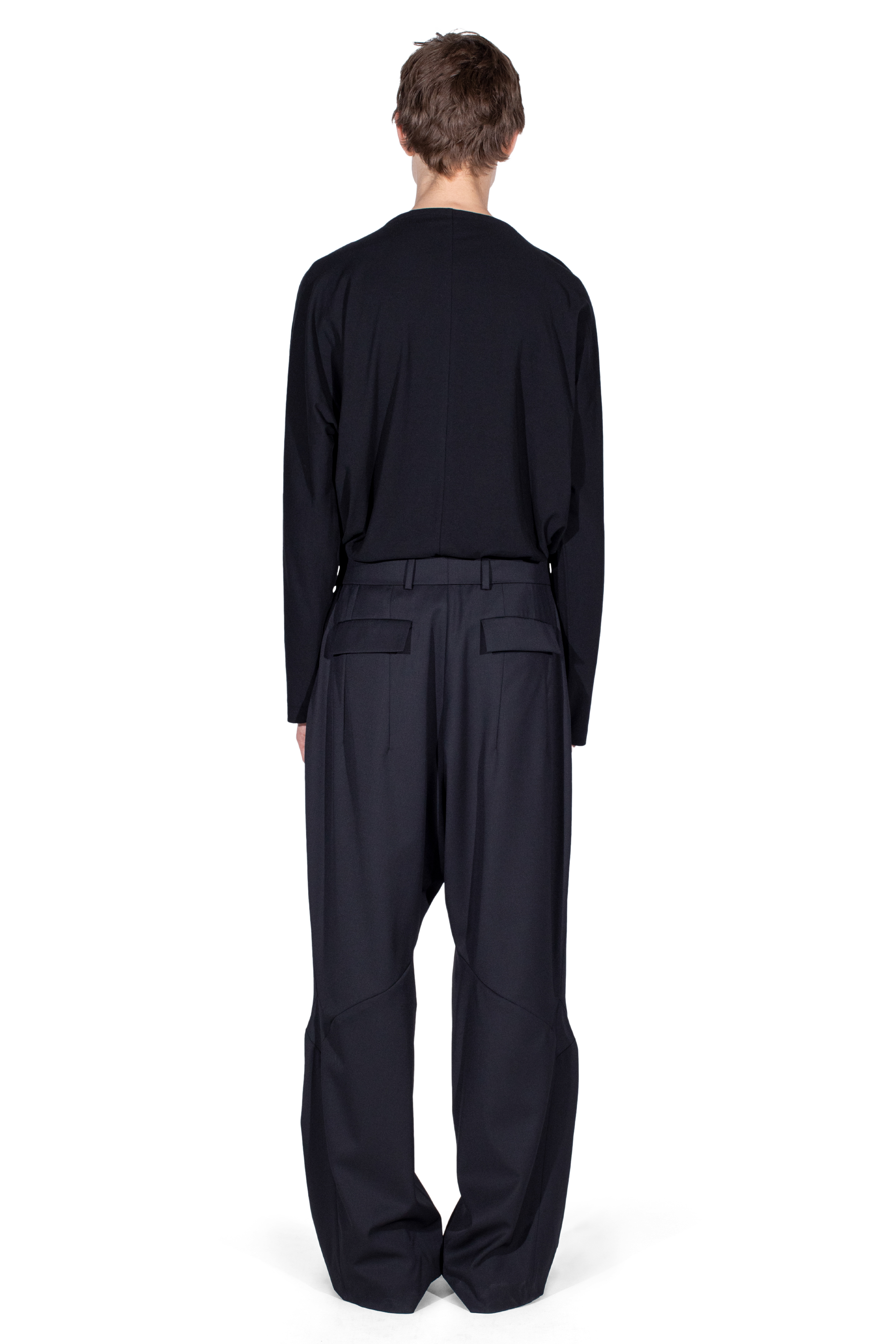 Kiko Kostadinov Bottoms HELMOND Trousers pantalon noir laine ample