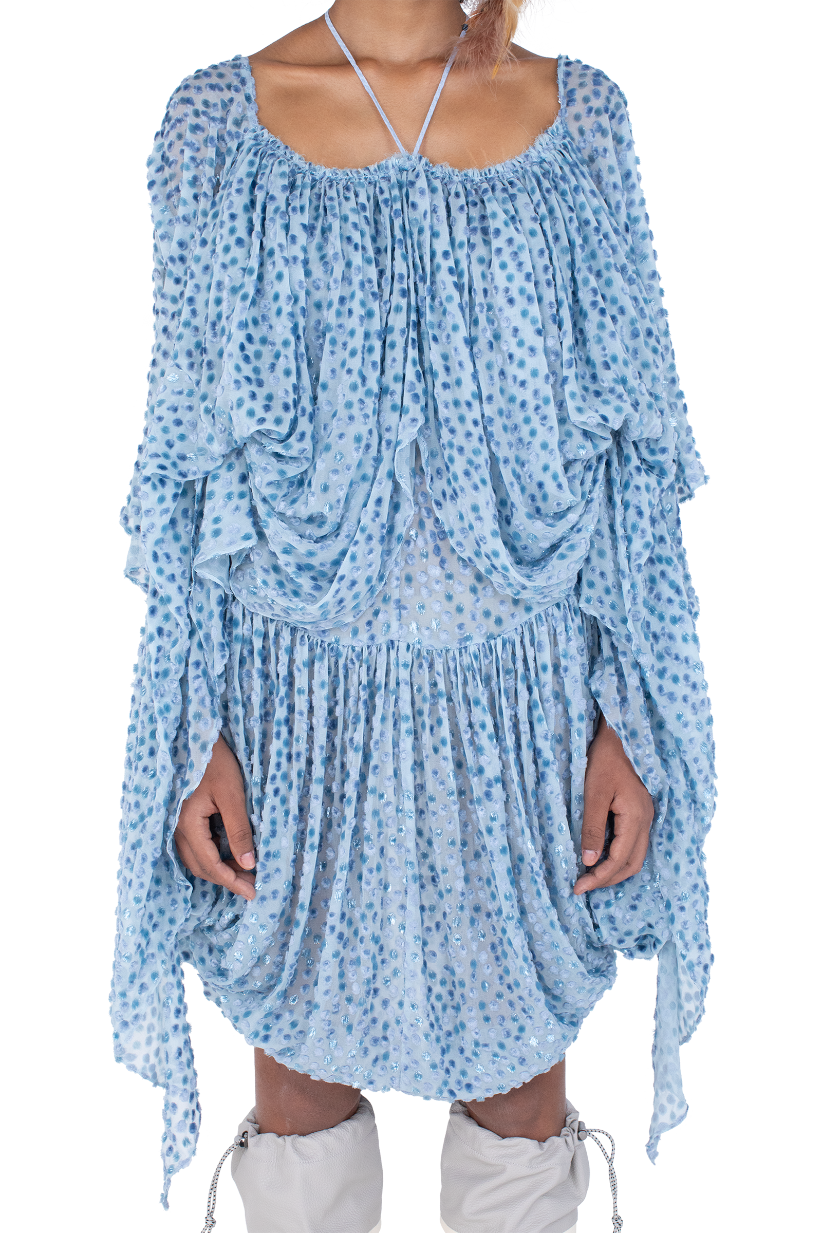 Kiko Kostadinov Dresses KESTREL Dress robe Powder Blue, viscose et soie